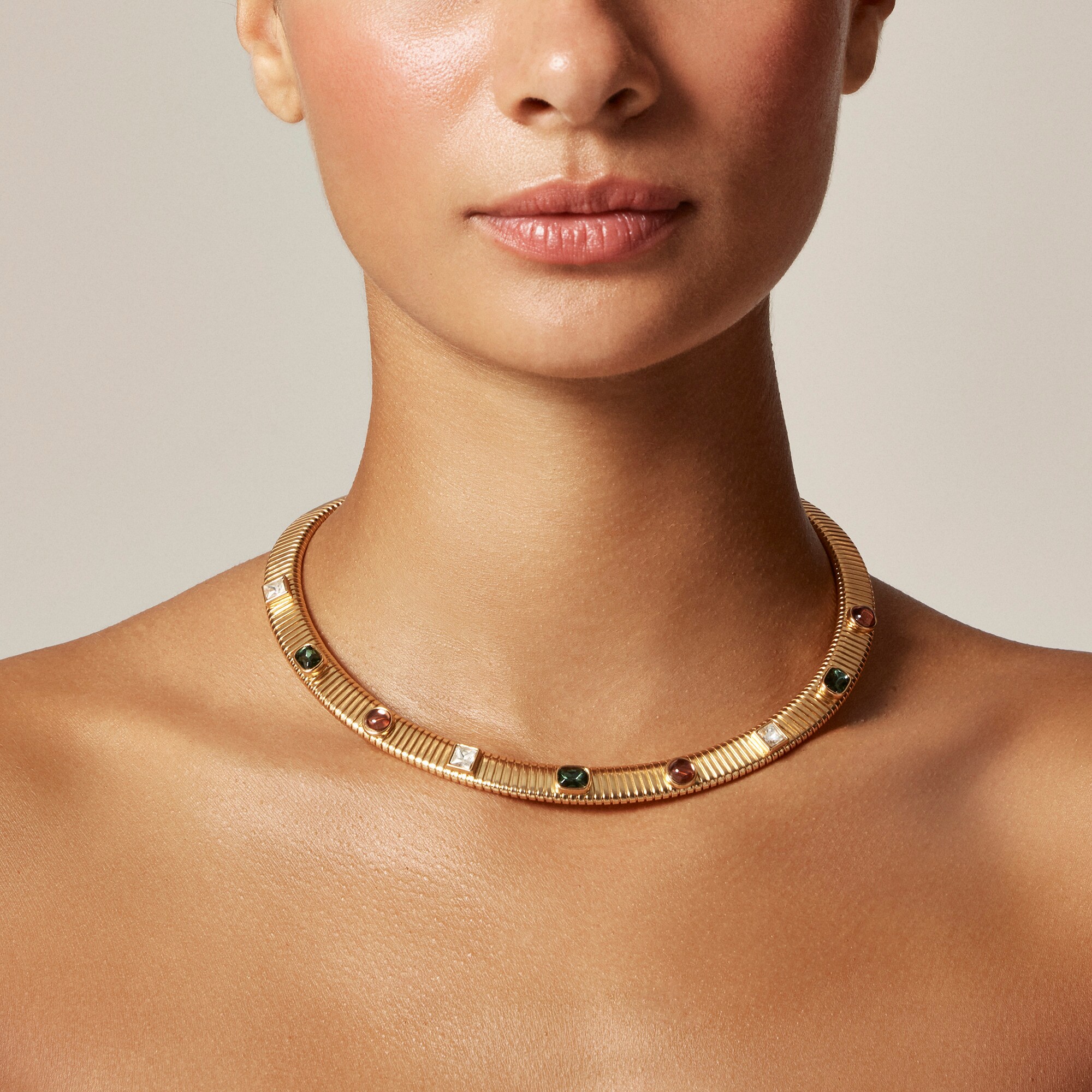 womens Stone snake chain necklace
