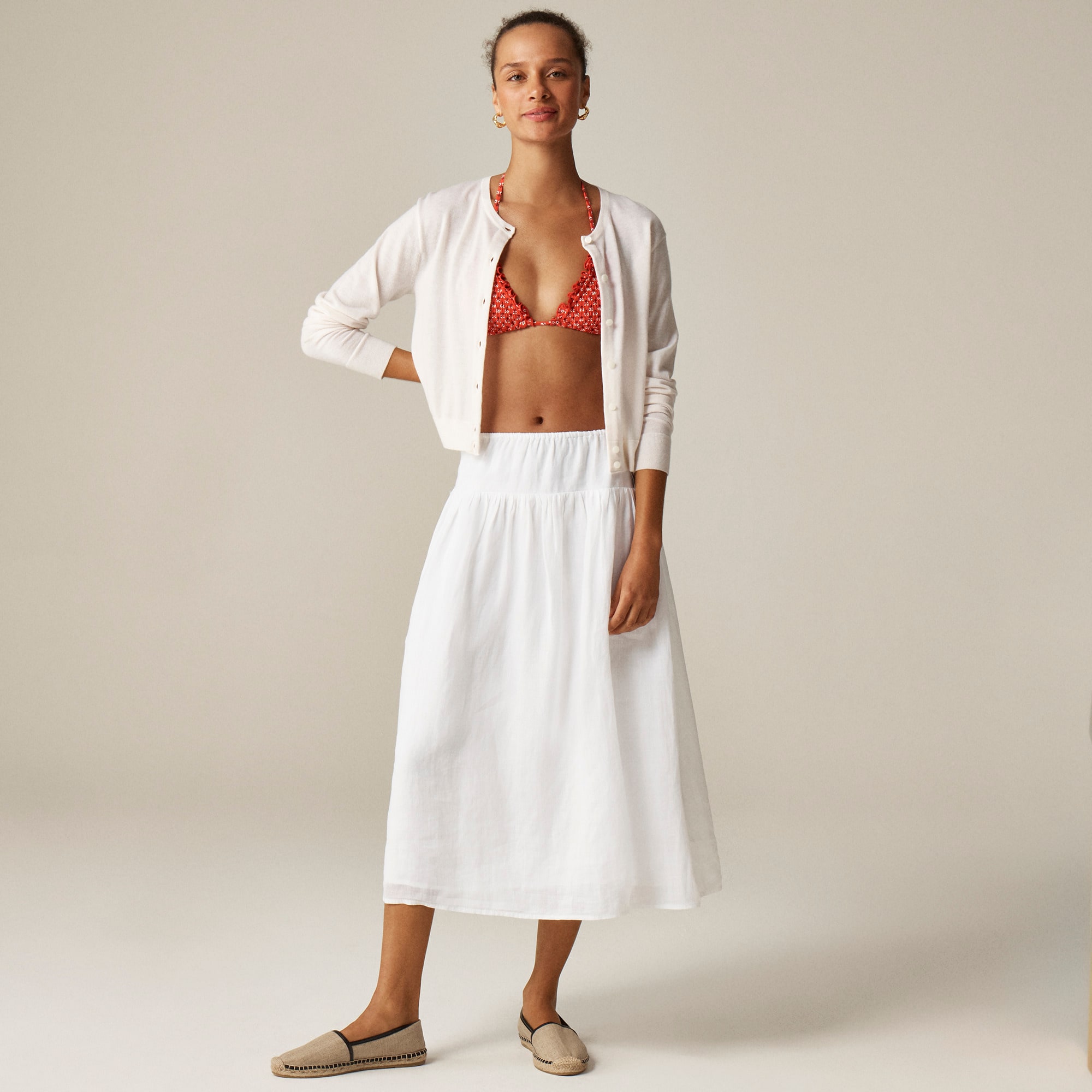 womens Side-tie skirt in ramie