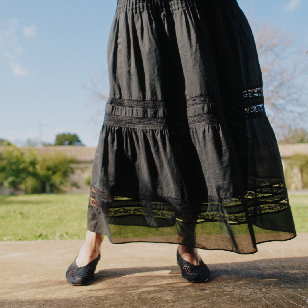 Lace-trim Pintuck Skirt For Women | J.Crew