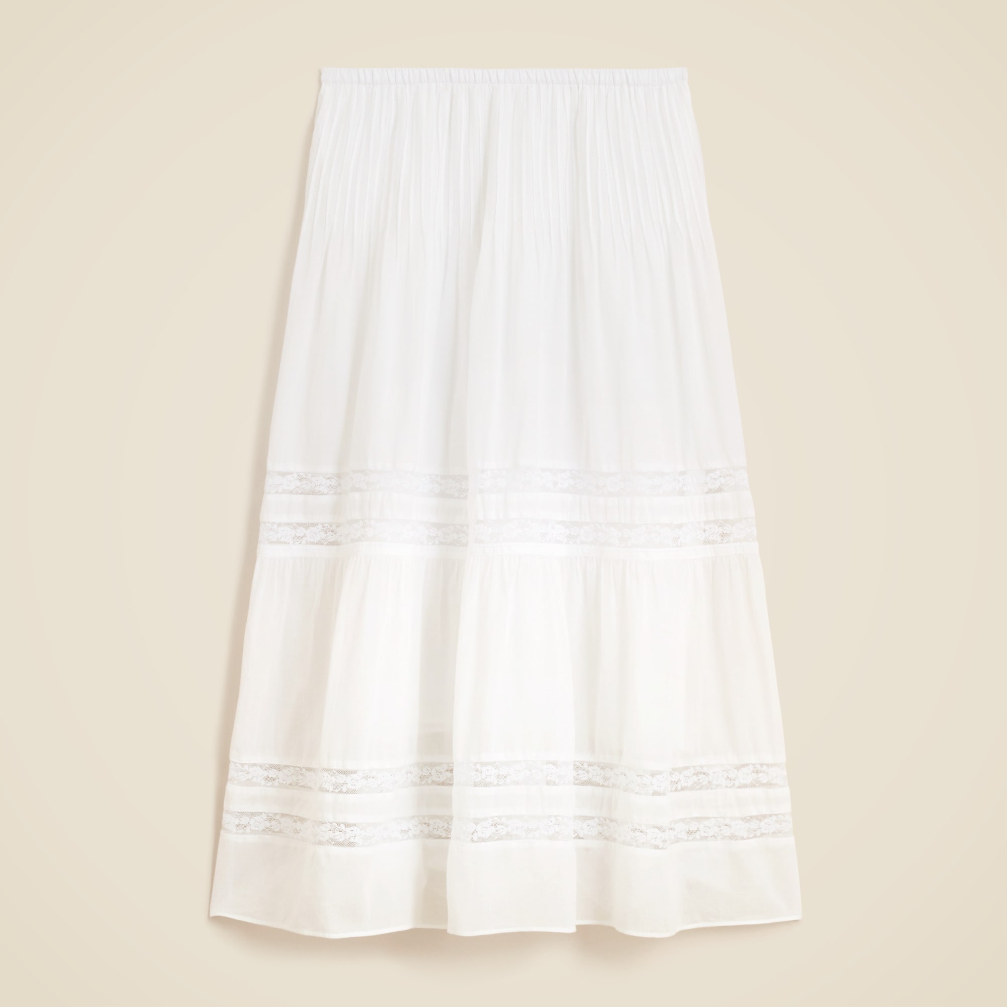 スカート carol shoppe LACE TRIM SHIRT SKIRT J.Crew: Gwyneth Lace-trim Slip Skirt In Textured Satin For Women