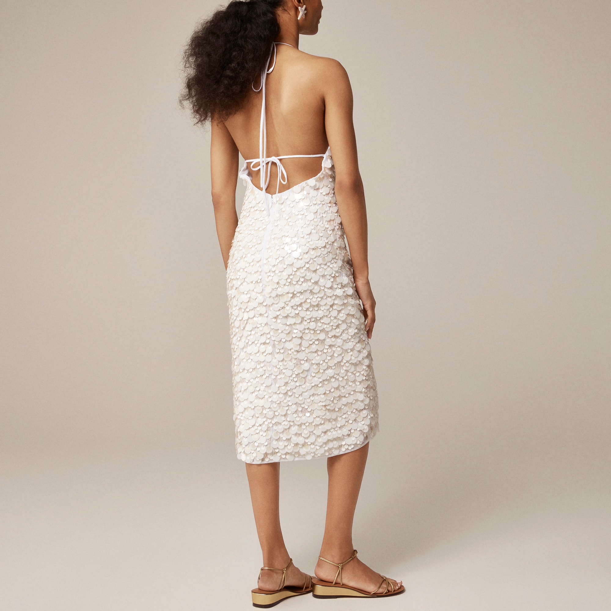 Collection circle-sequin halter dress