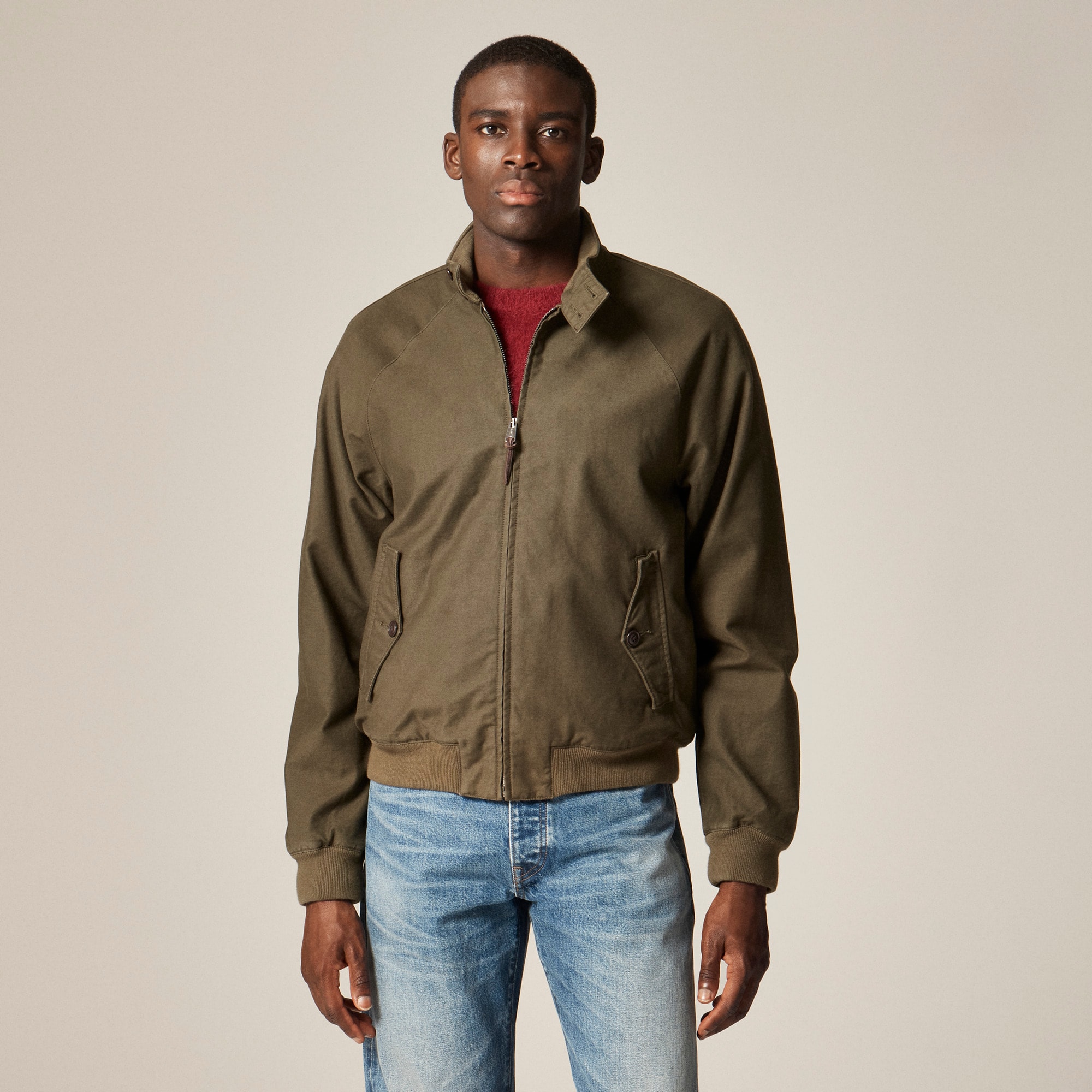 Garment-dyed Harrington jacket