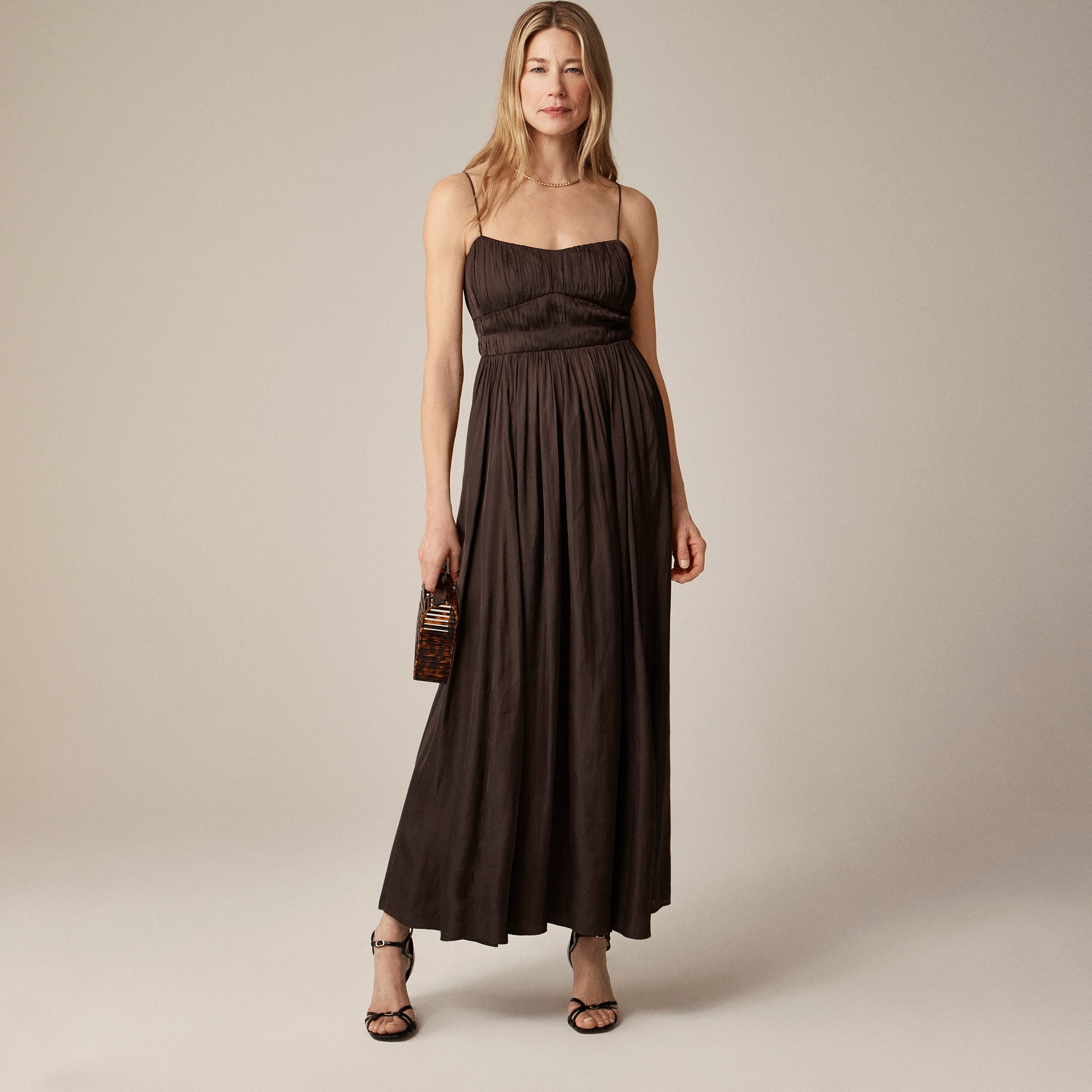 womens Collection ruched maxi dress in luster georgette