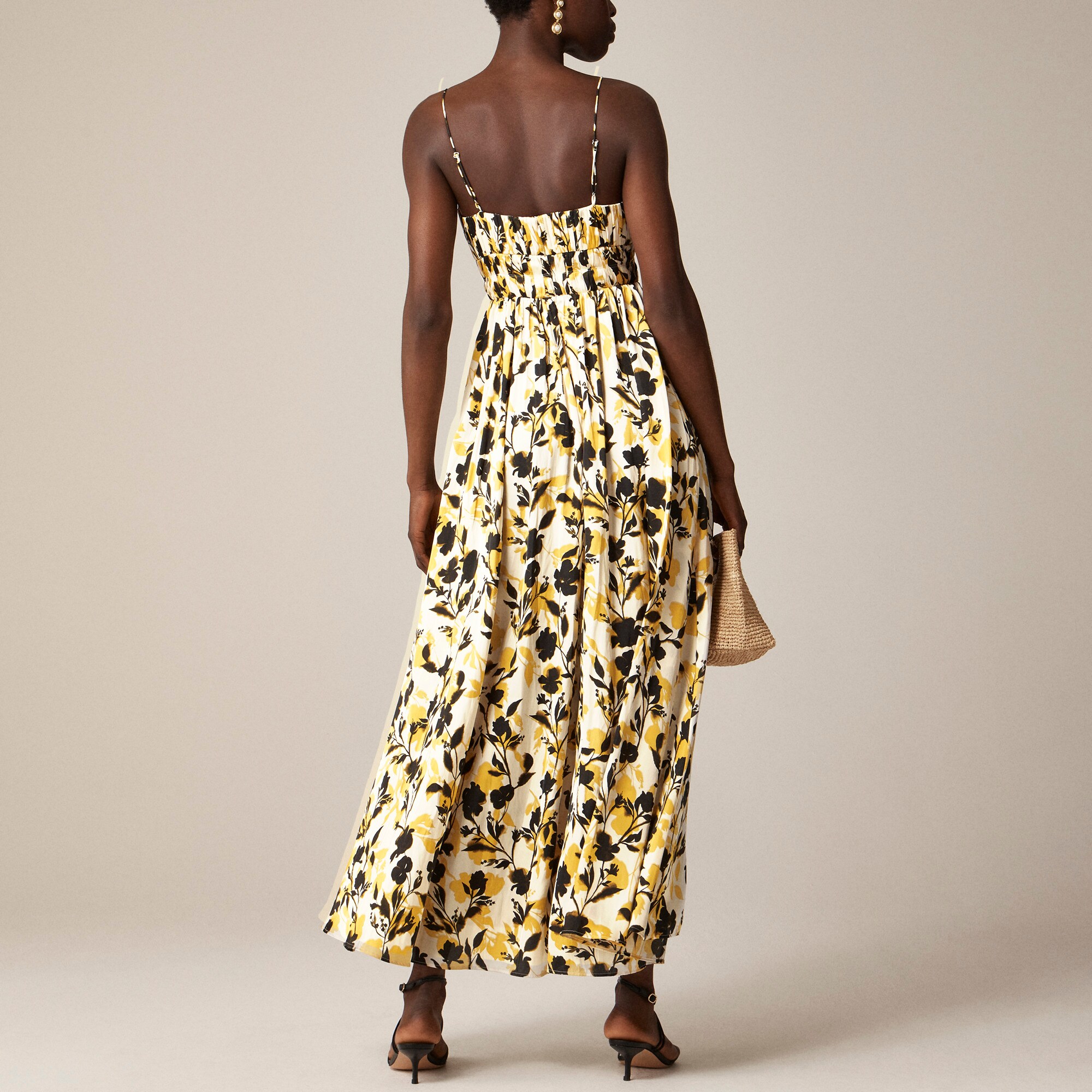 Collection ruched maxi dress in luster georgette