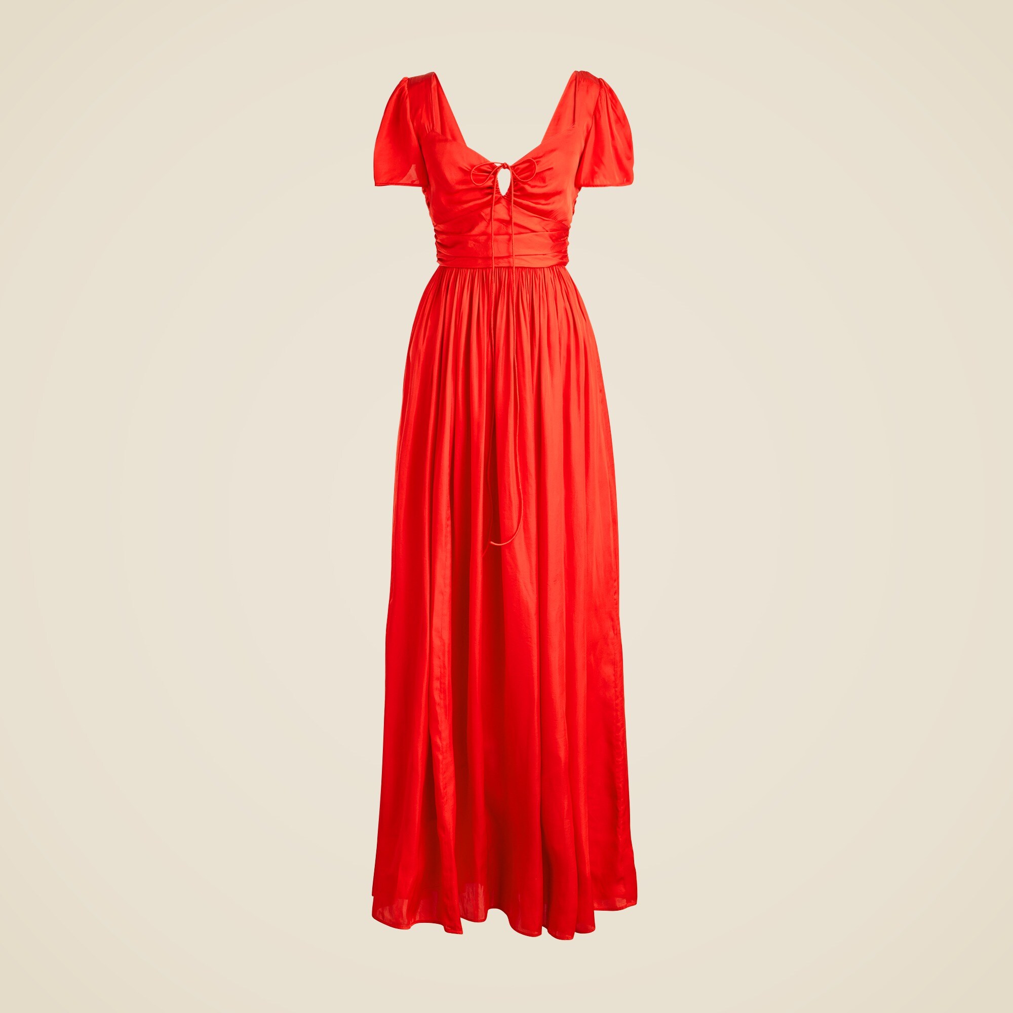 Collection flutter-sleeve maxi dress in luster georgette