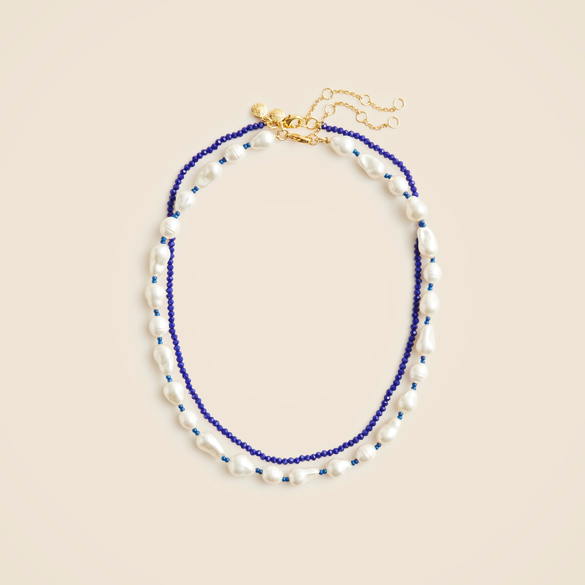 Bead and pearl necklaces set-of-two