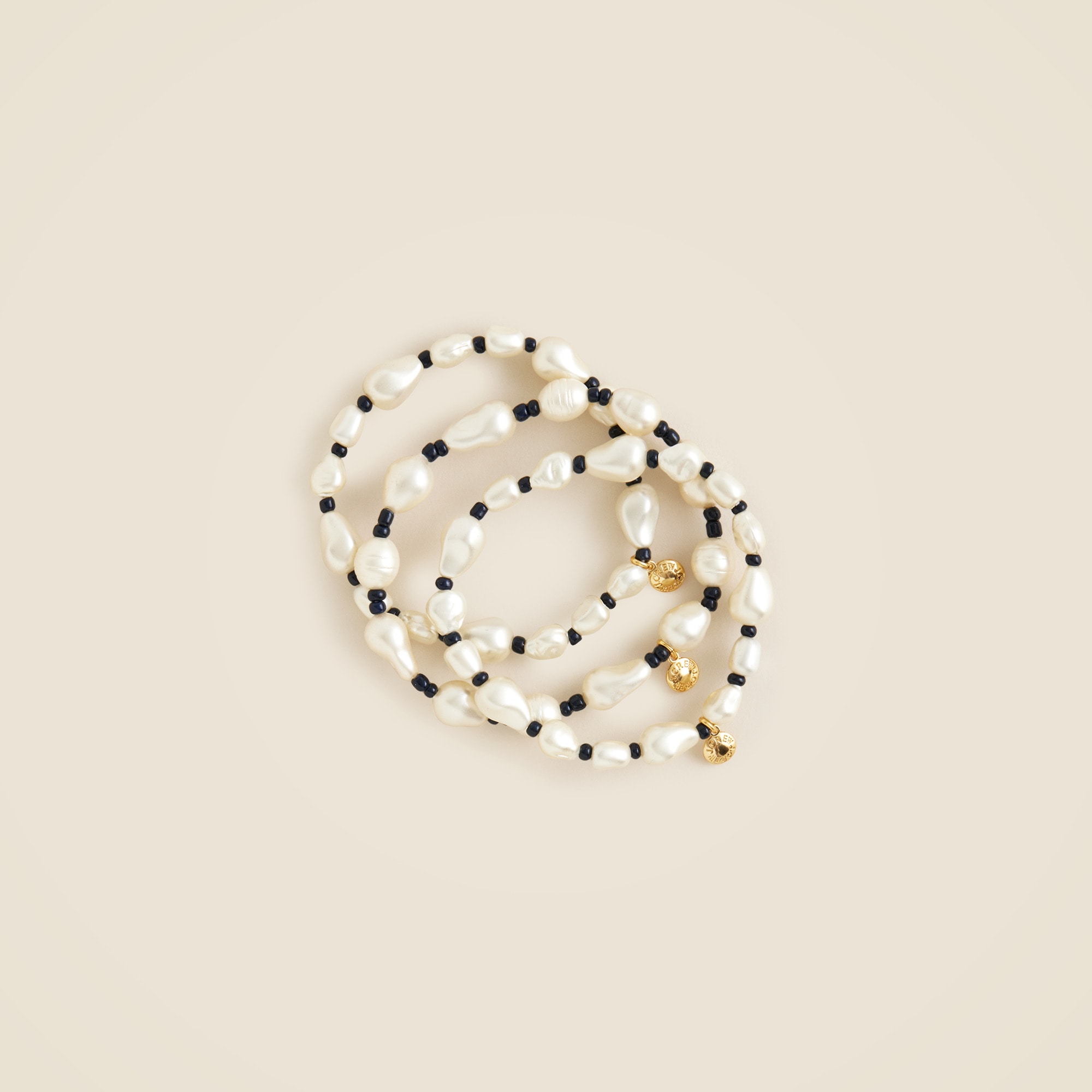 womens Bead and pearl bracelets set-of-three