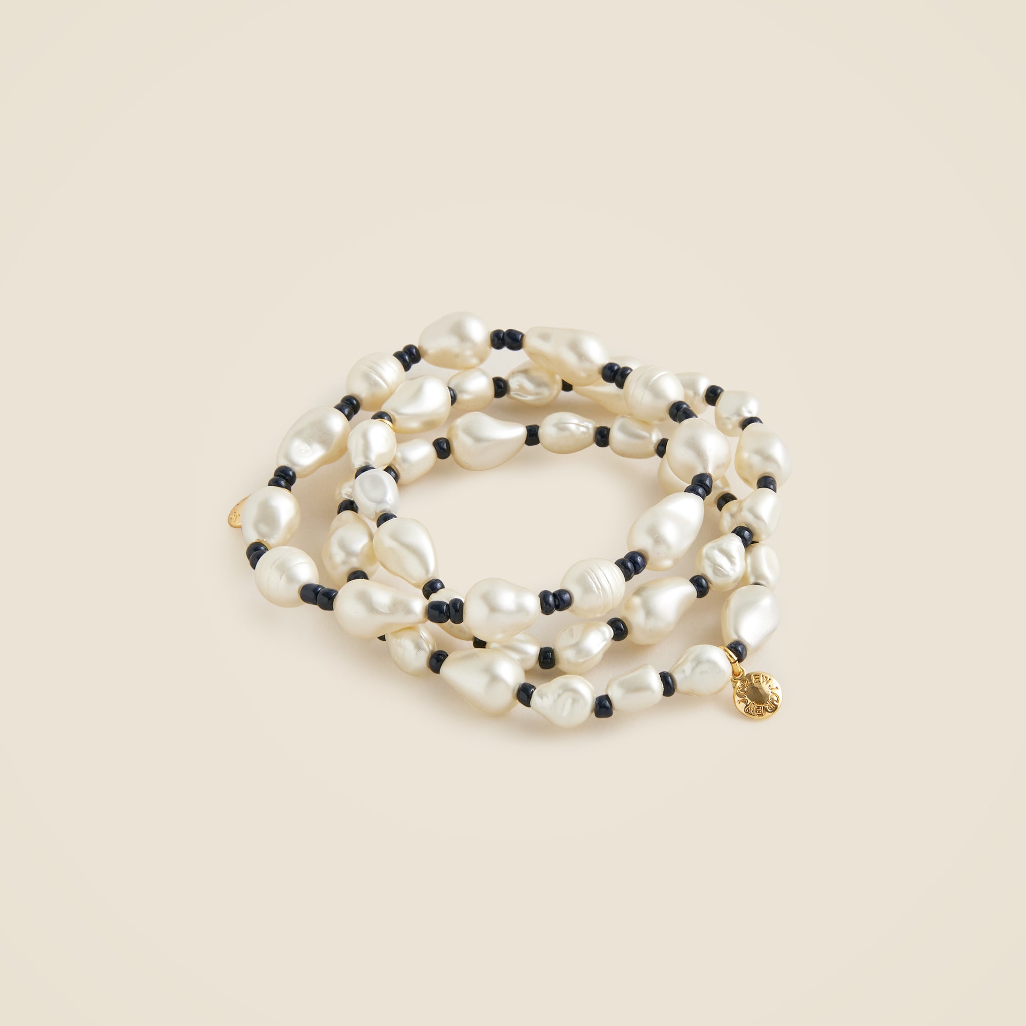 Bead and pearl bracelets set-of-three