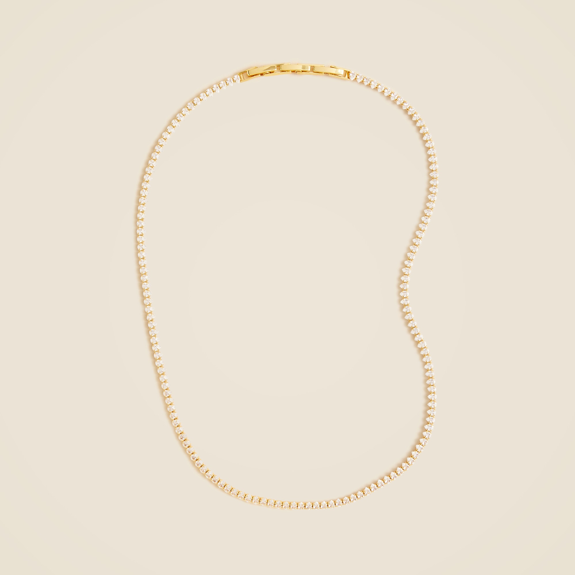 Teardrop cubic zirconia bezel-set tennis necklace