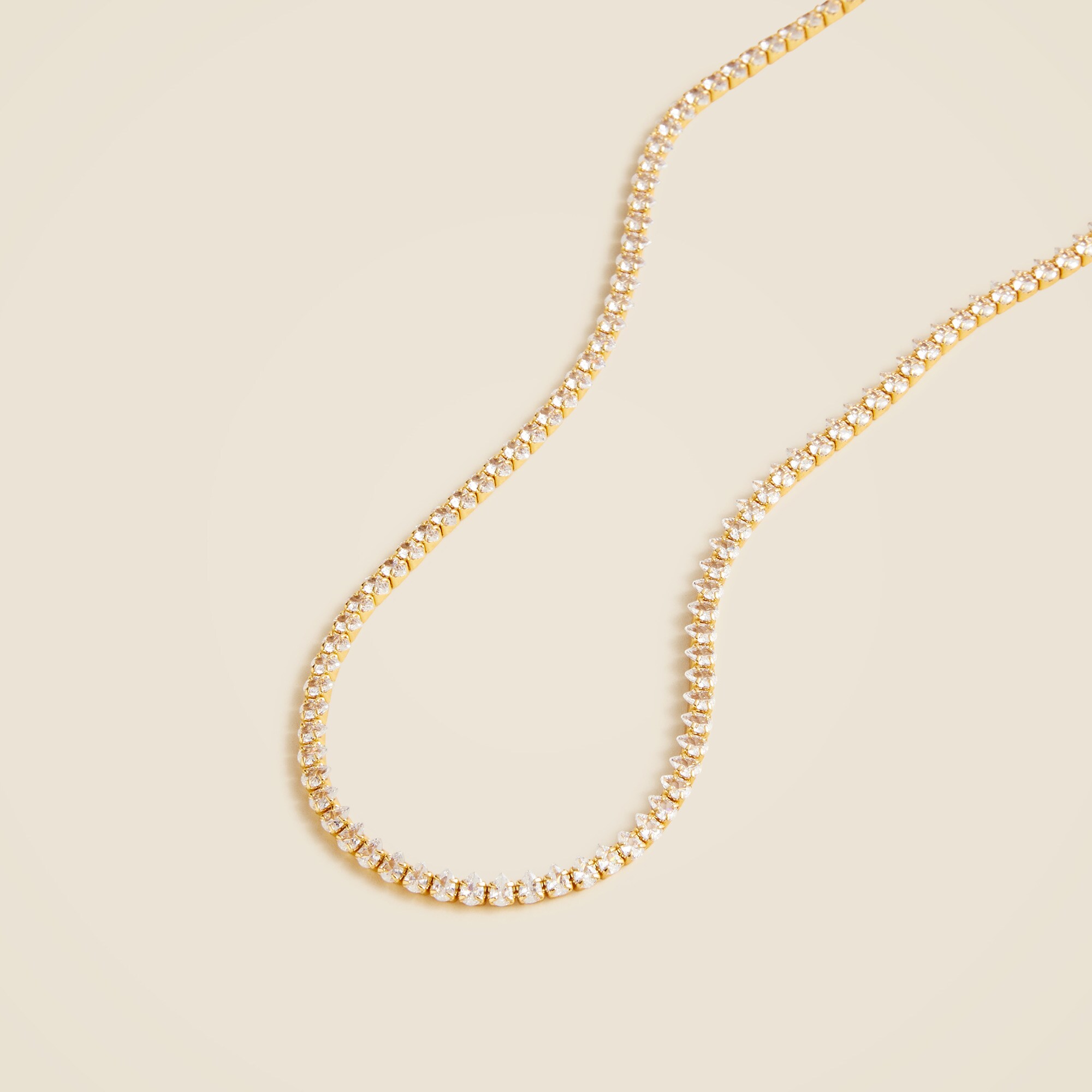 Teardrop Cubic Zirconia Bezel-set Tennis Necklace For Women | J.Crew