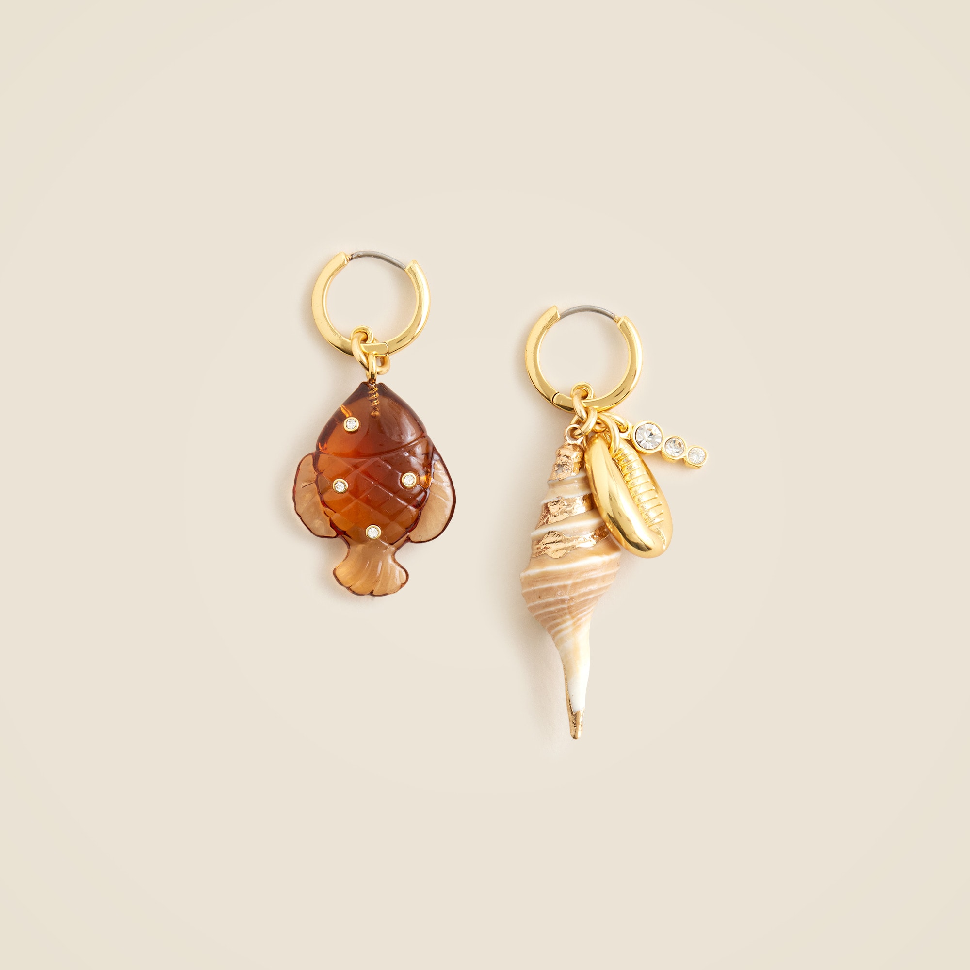 Mixed nautical charm earrings