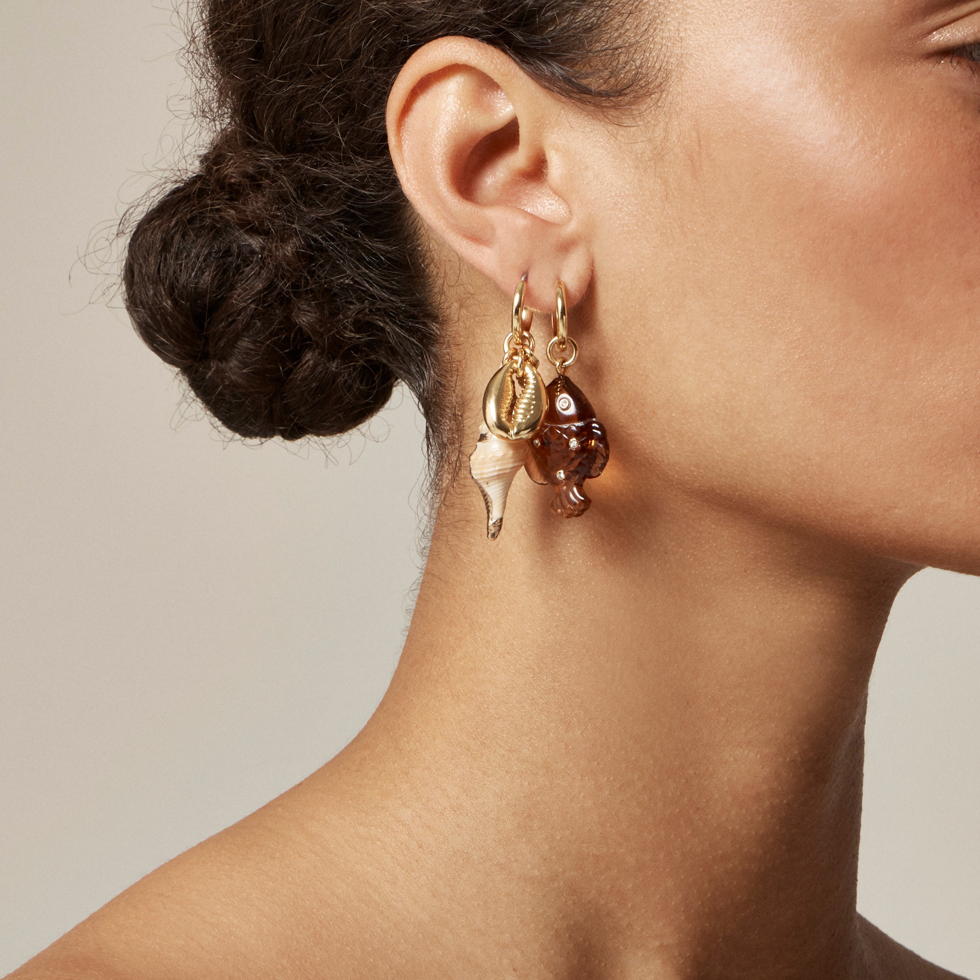 womens Mixed nautical charm earrings