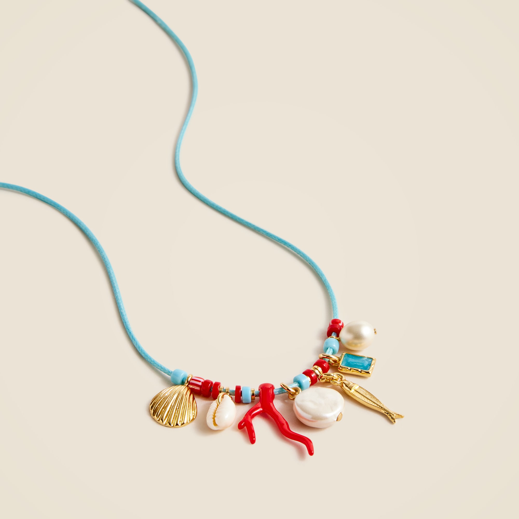 Beaded nautical charm necklace