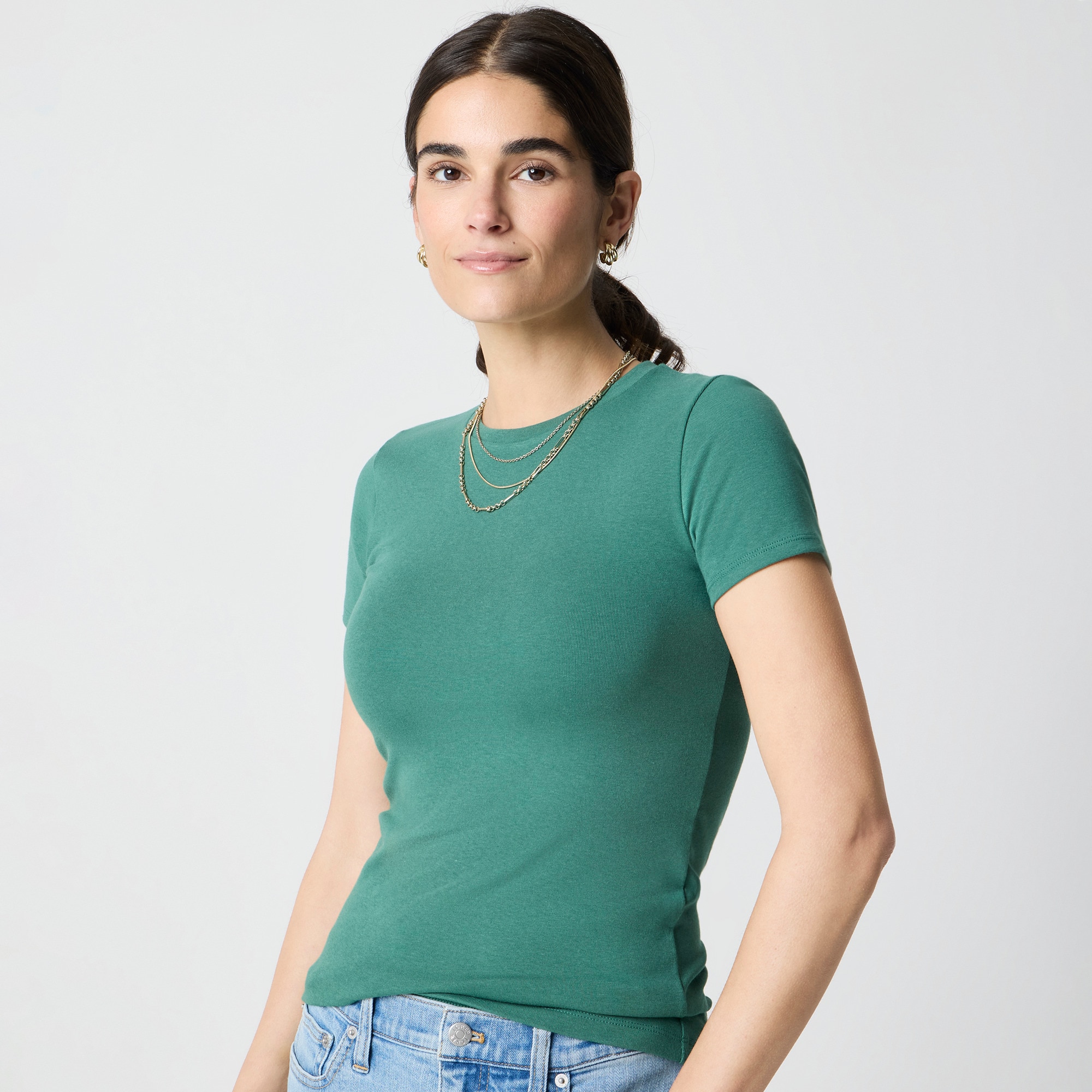 Tシャツ・カットソー ^ ^ Women's Slim Fit Institutional Logo Short Sle Short-sleeve Slim-fit Everyday Tee For Women | Factory