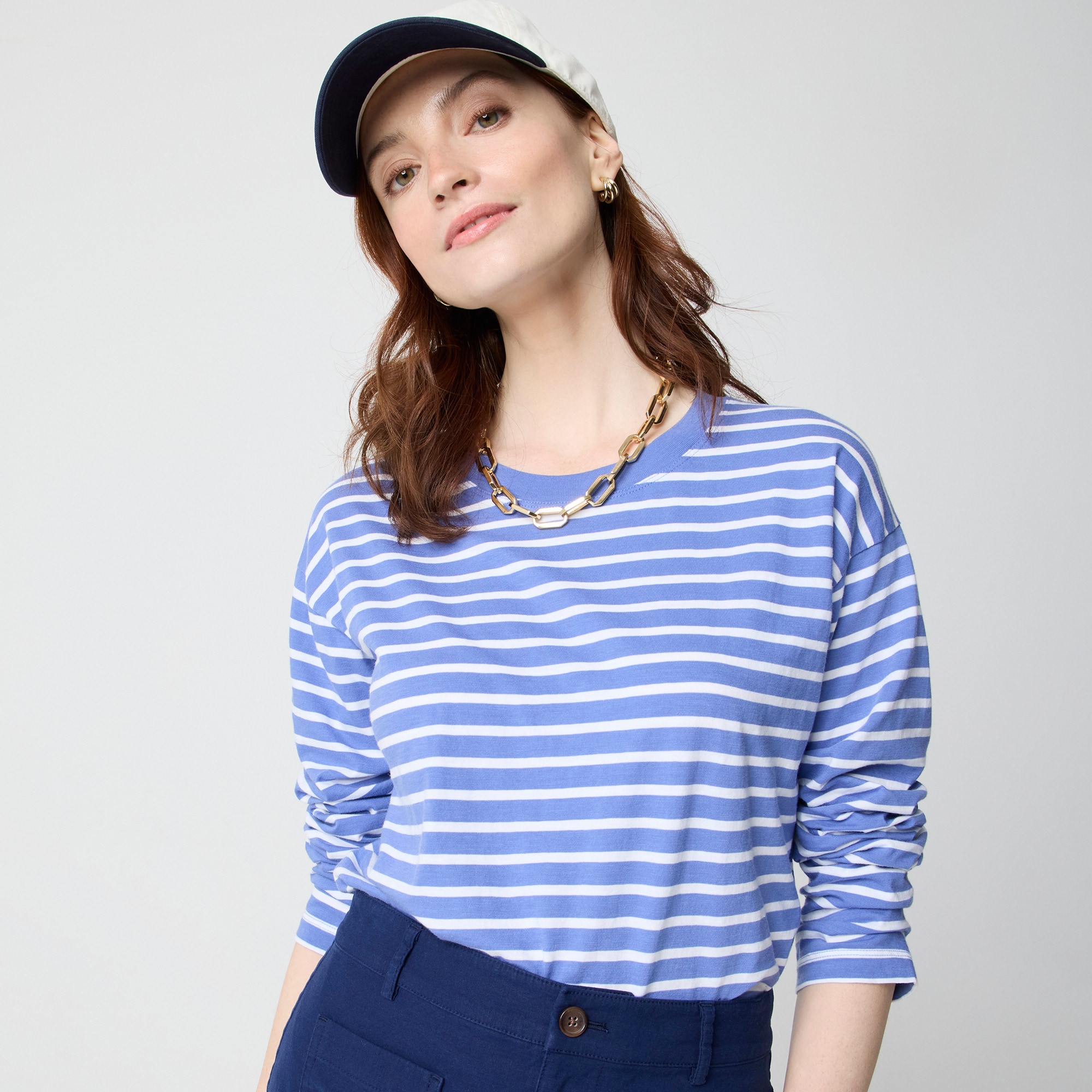 Long-sleeve striped tee