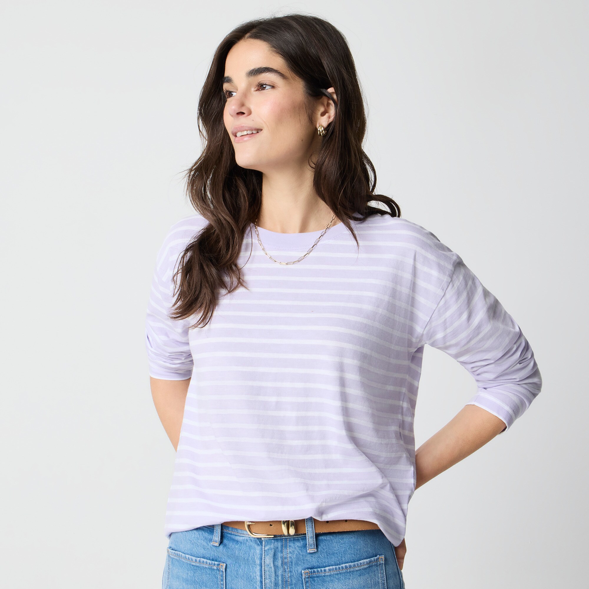 womens Long-sleeve striped tee
