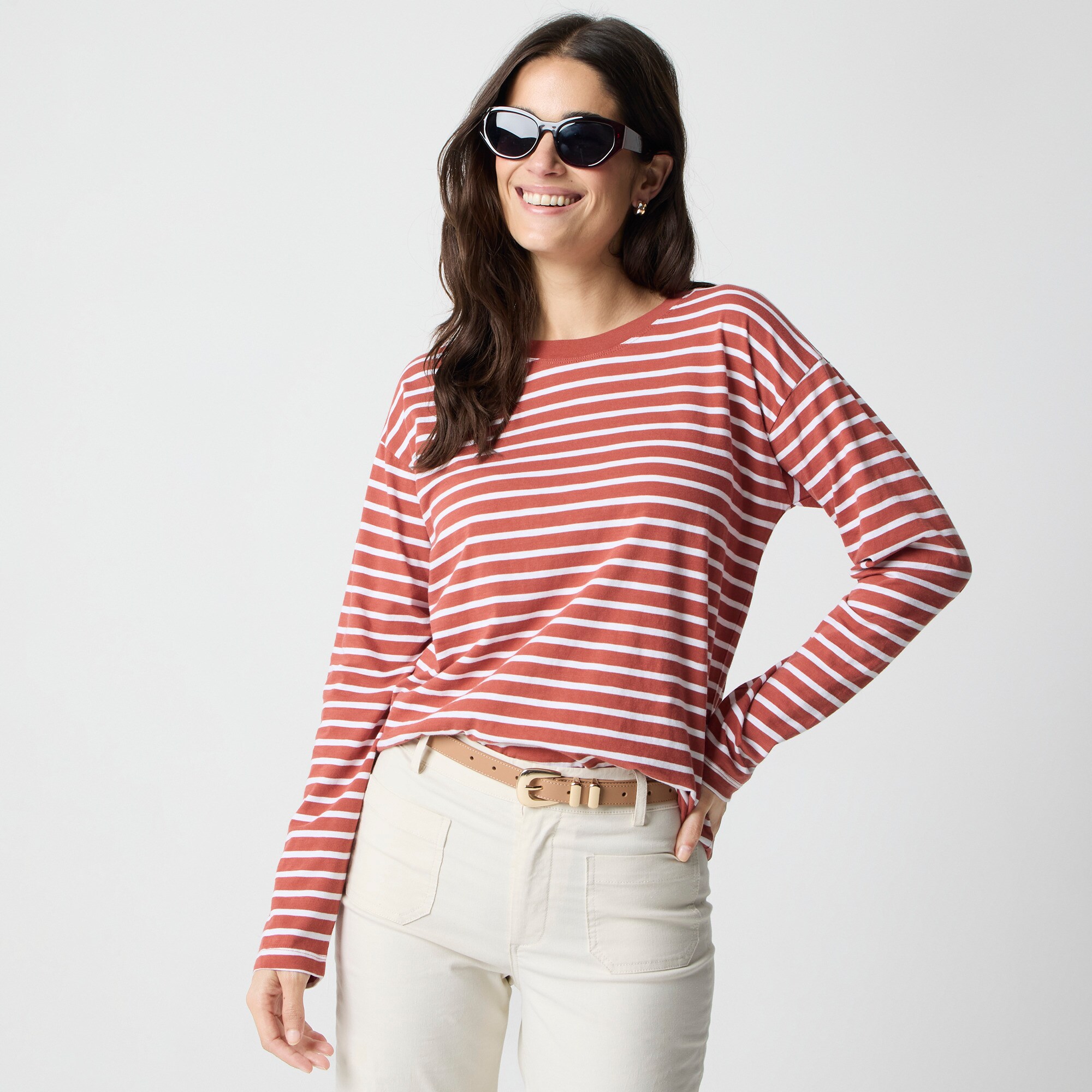 womens Long-sleeve striped tee