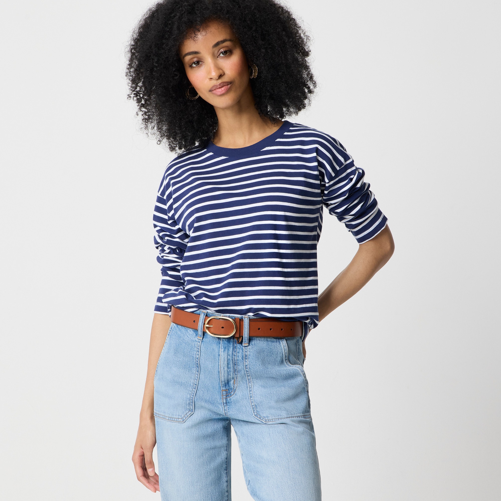 womens Long-sleeve striped tee