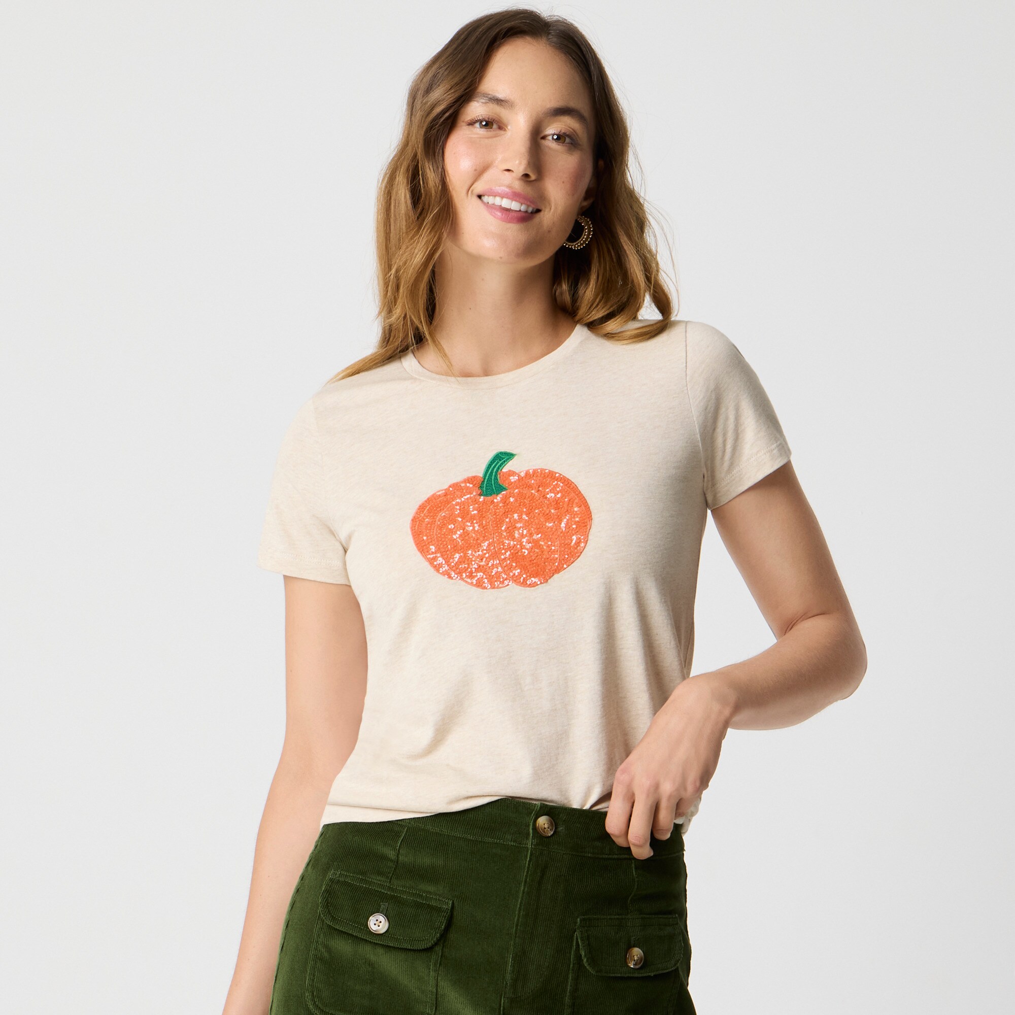  Sequin pumpkin tee