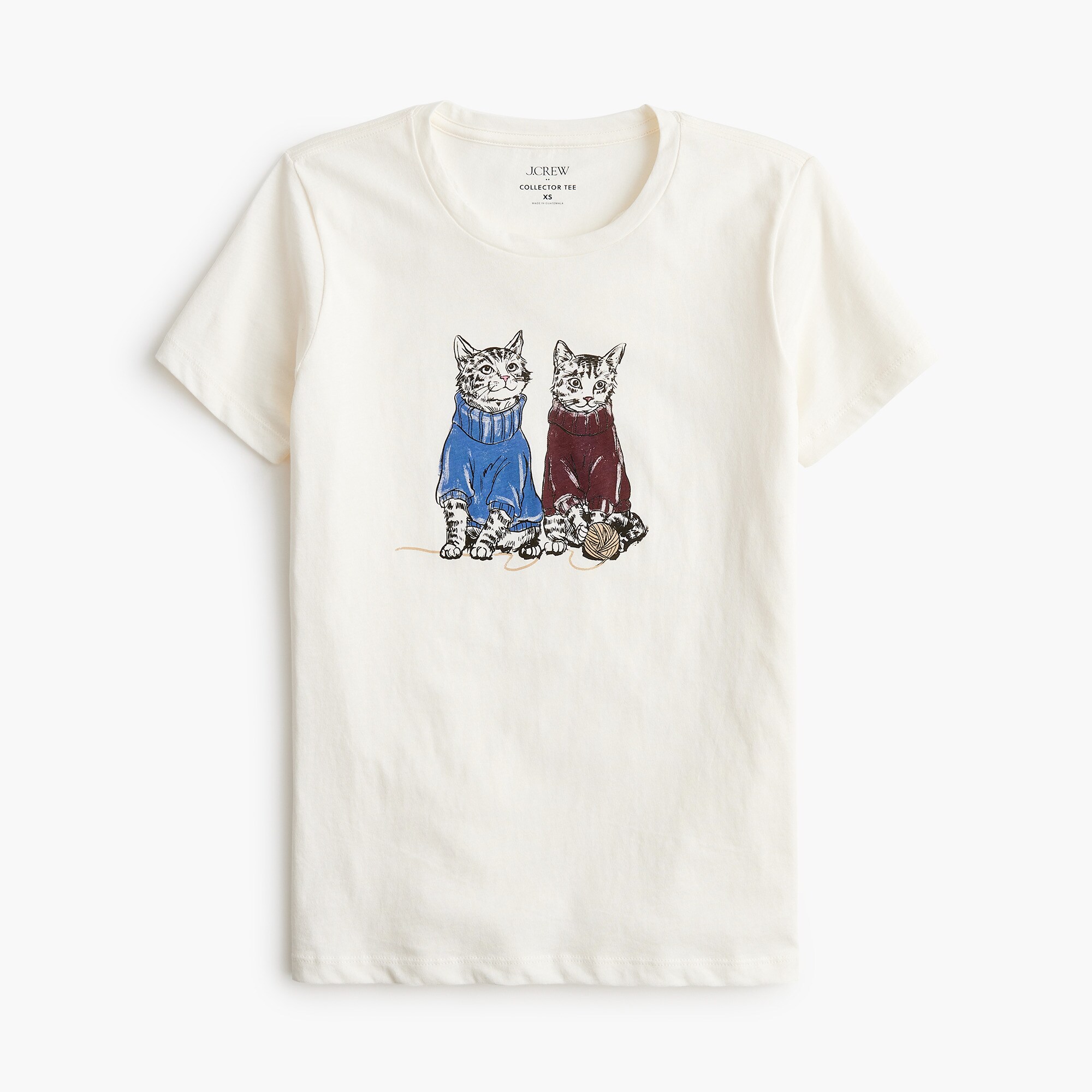 cats in sweaters graphic tee for women