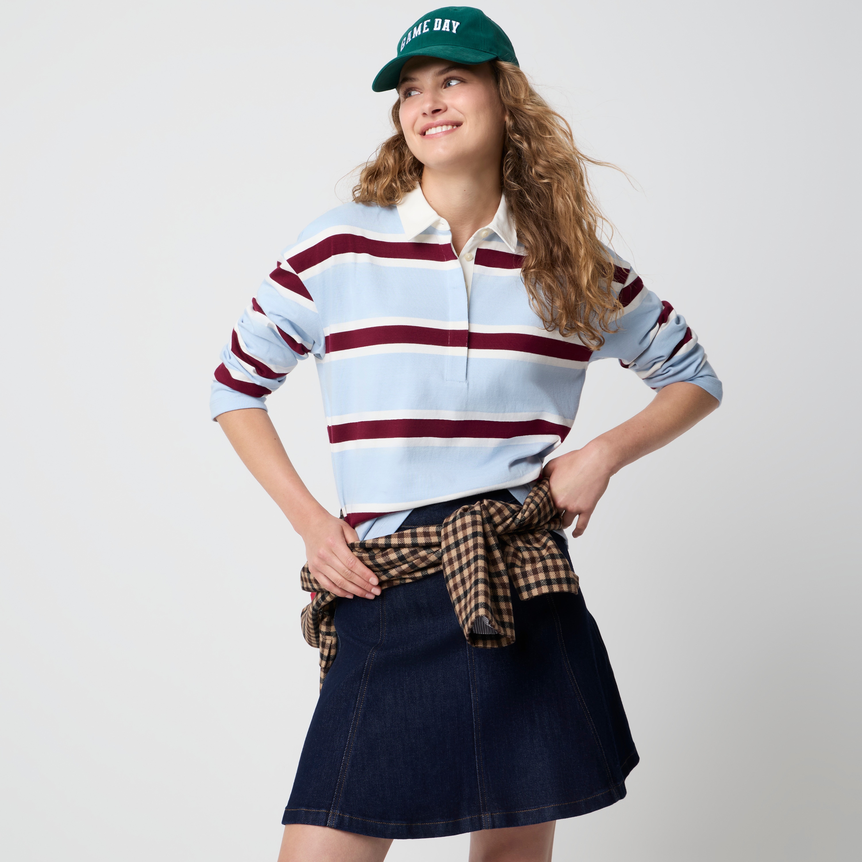 100% cotton striped rugby shirt