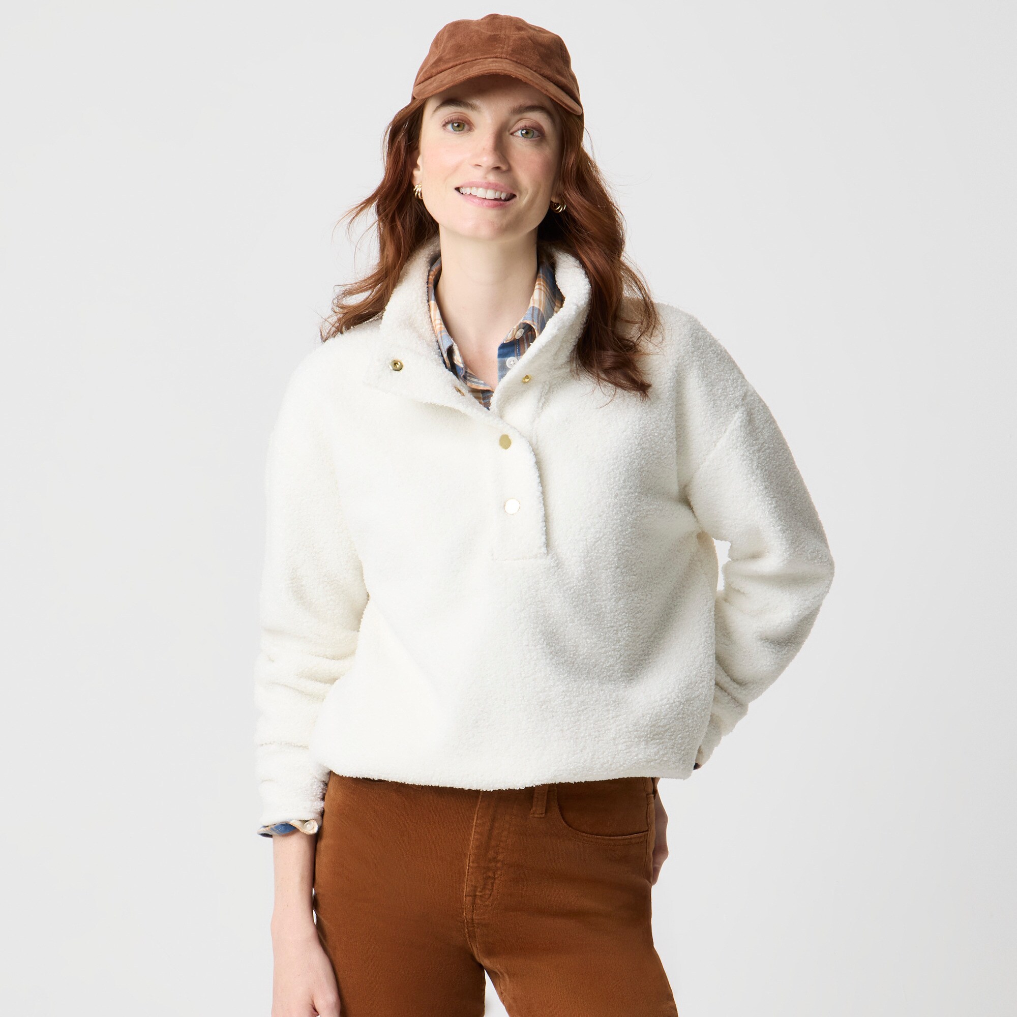 Sherpa Snap Pullover For Women | Factory