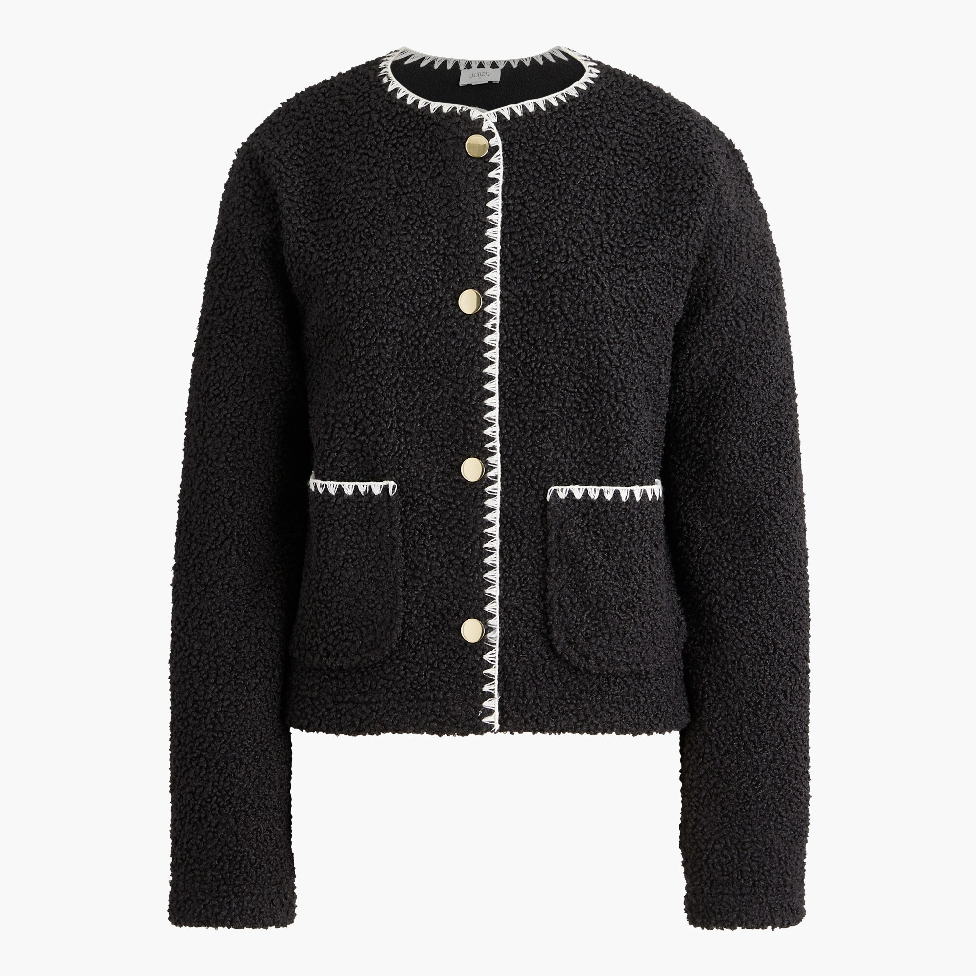 Sherpa blanket-stitch jacket