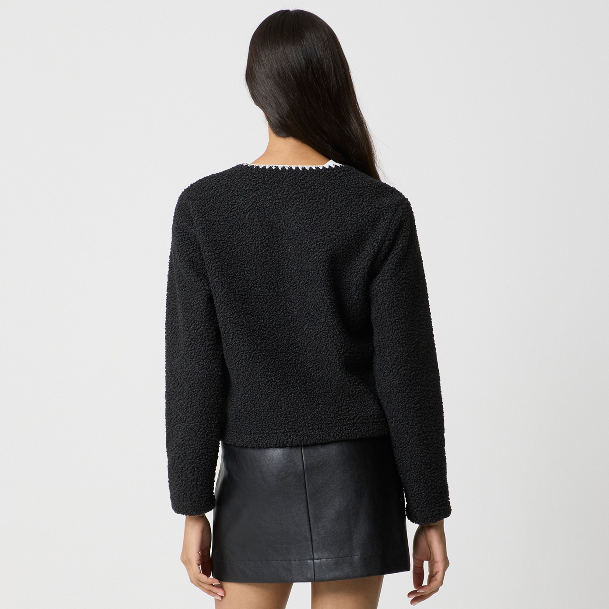 Sherpa blanket-stitch jacket