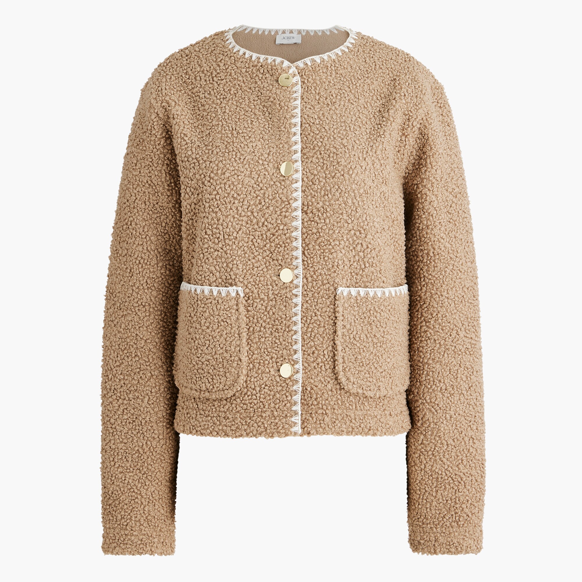 Sherpa blanket-stitch jacket
