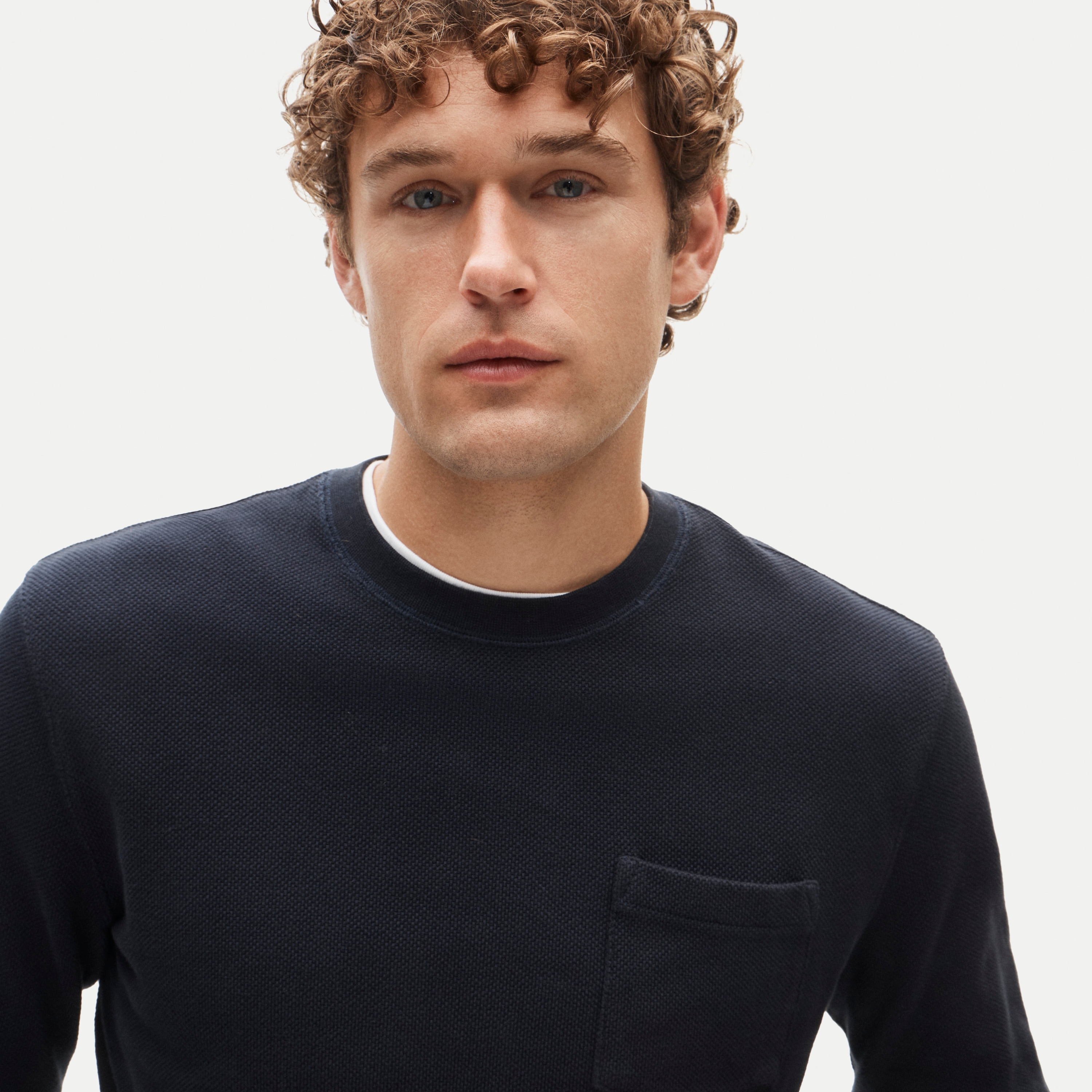 Long-sleeve macropiqu&eacute; cotton T-shirt - thumbnail 6