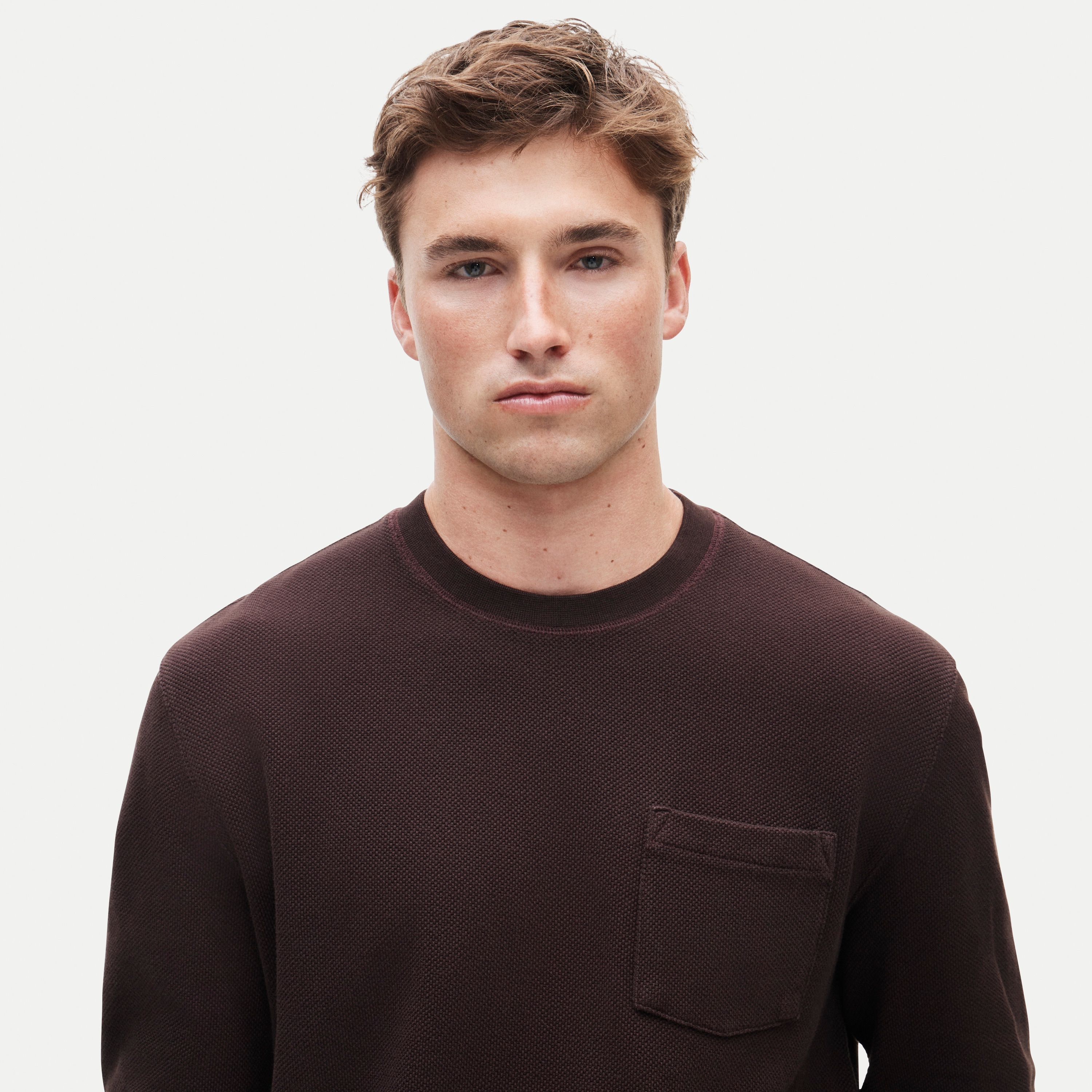 Long-sleeve Macropiqué Cotton T-shirt For Men | J.Crew