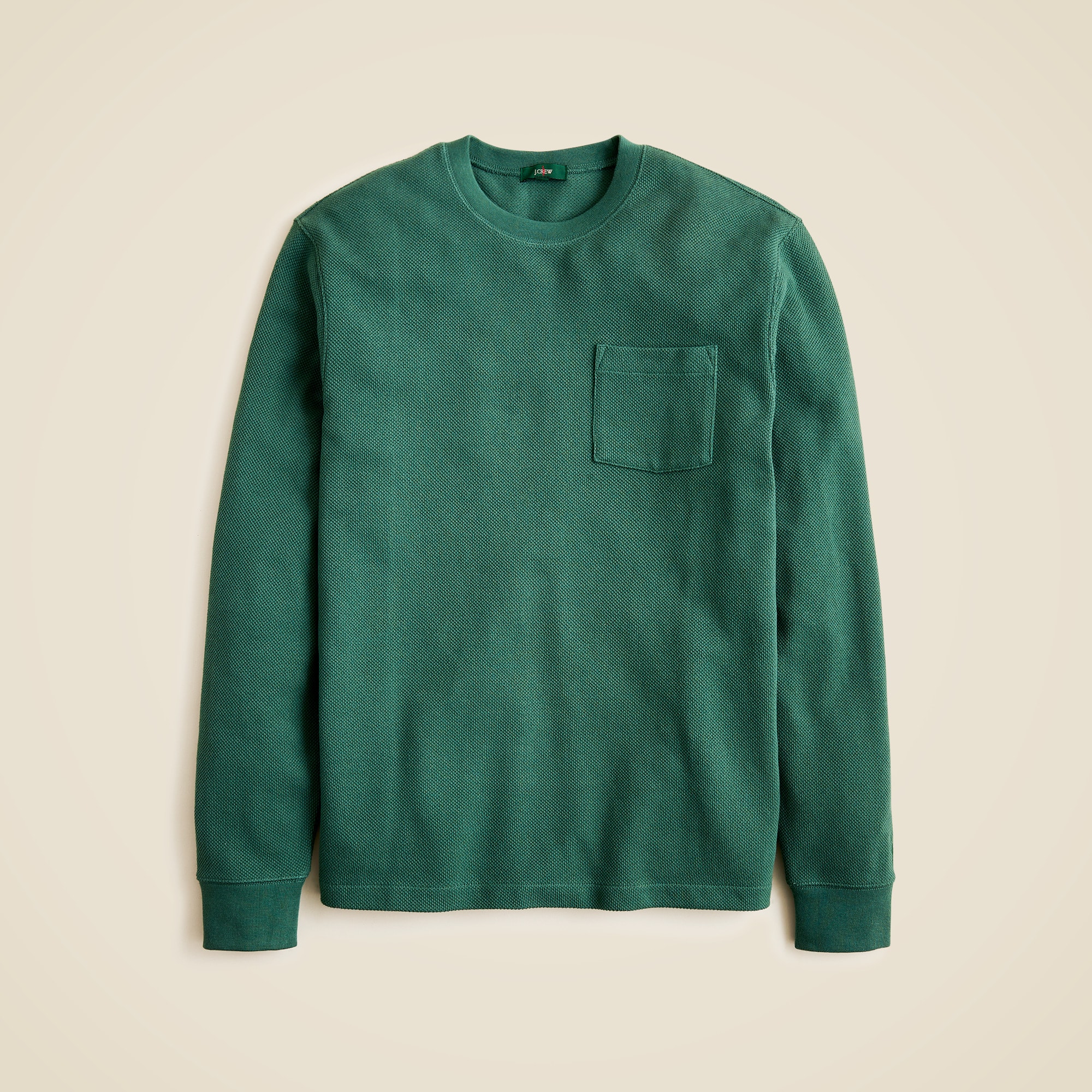  Long-sleeve macropiqu&eacute; cotton T-shirt