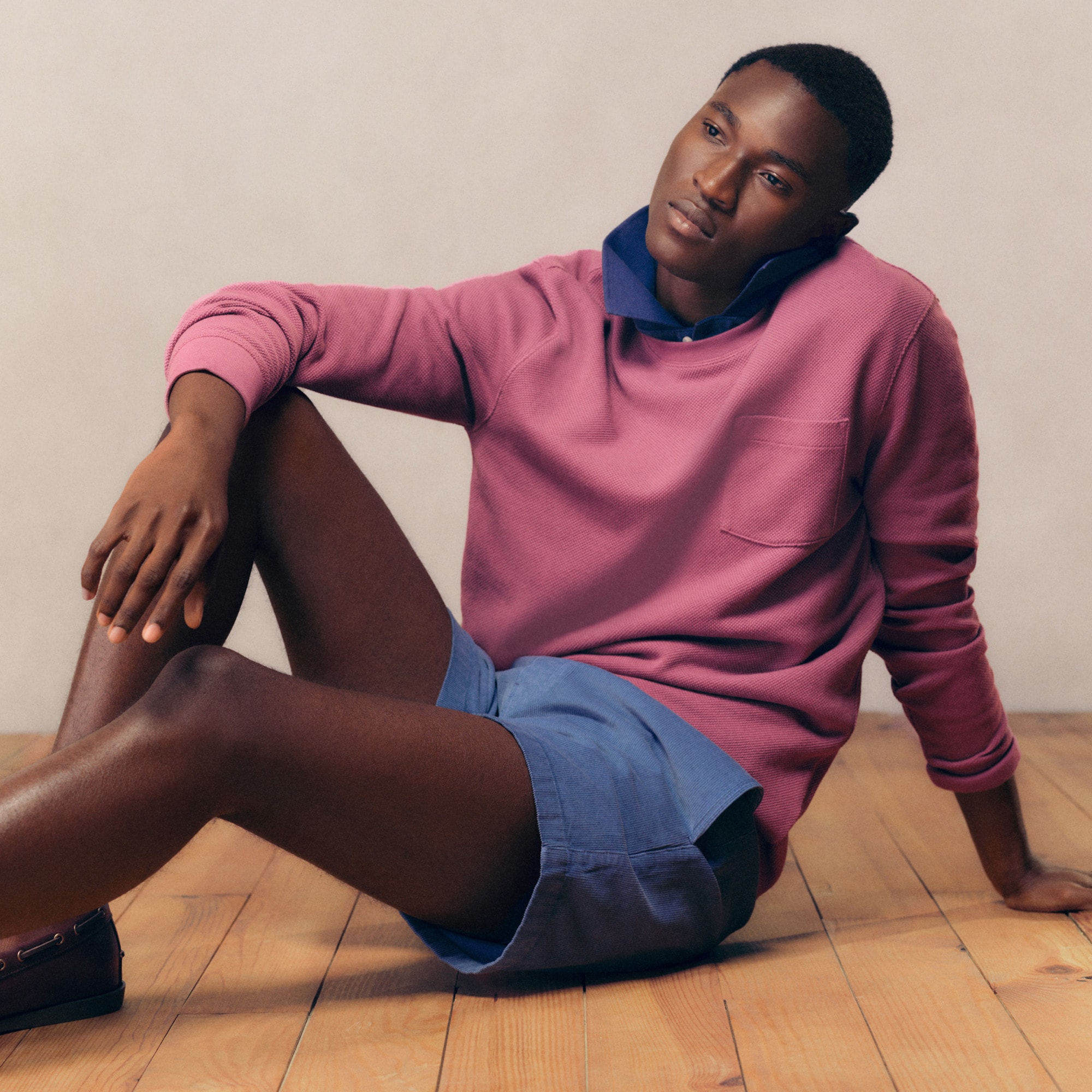 Long-sleeve Macropiqué Cotton T-shirt For Men | J.Crew