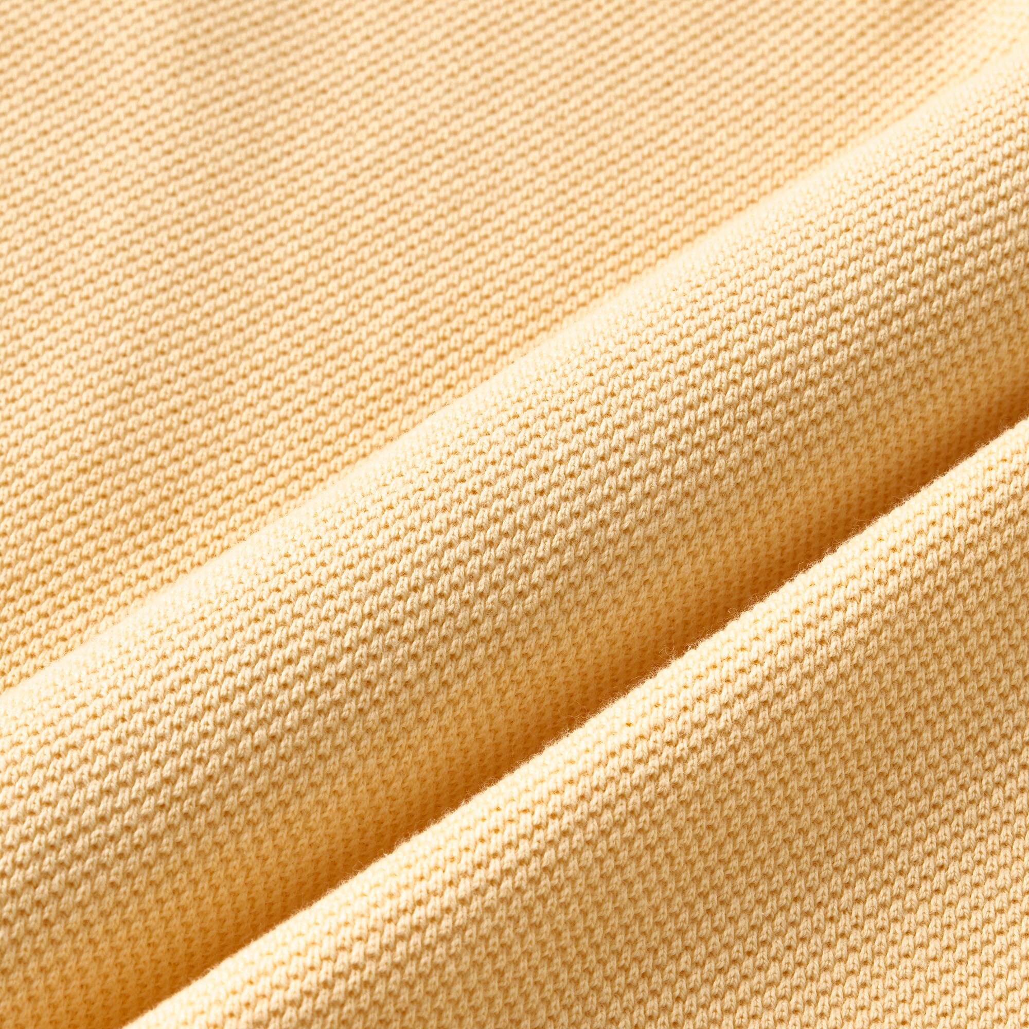 Long-sleeve macropiqué cotton T-shirt