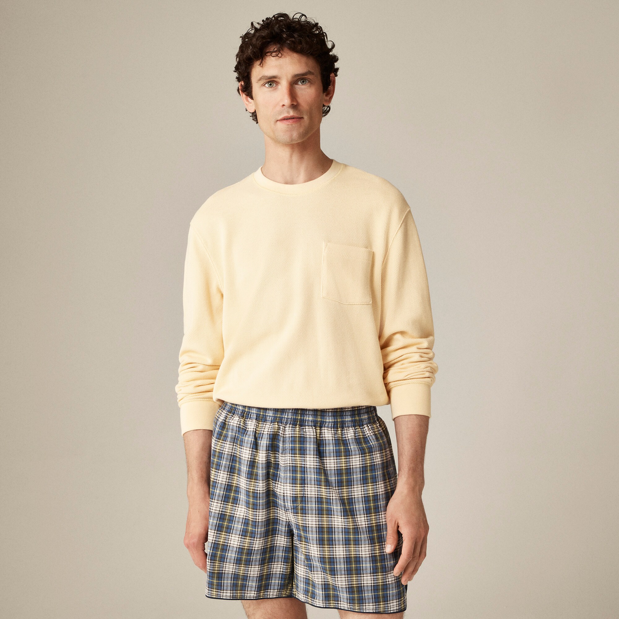 Long-sleeve Macropiqué Cotton T-shirt For Men | J.Crew