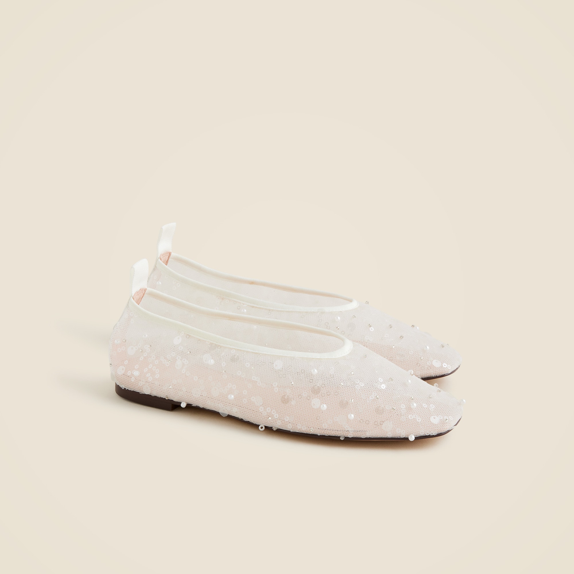 quinn embellished ballet flats in mesh for women