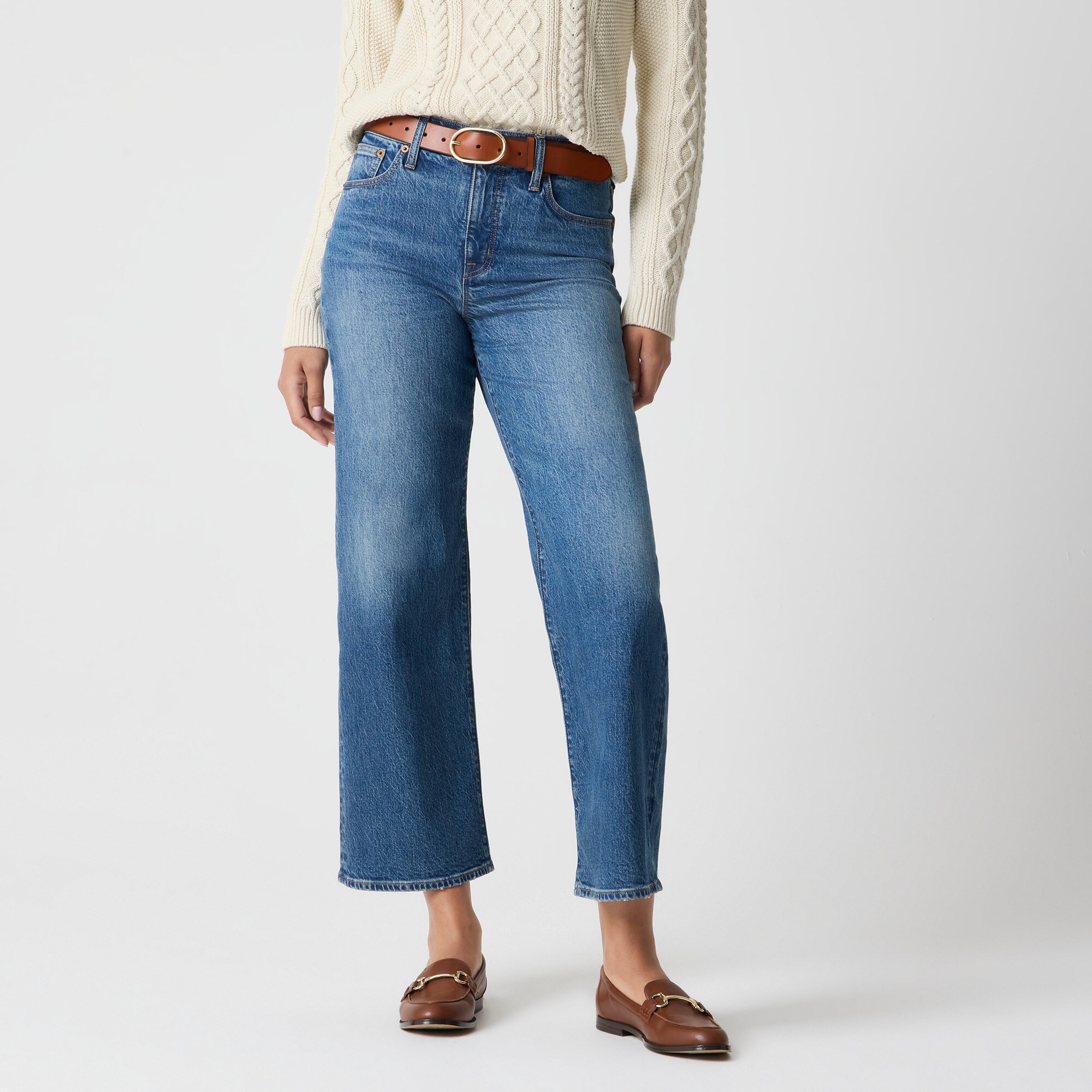 Petite wide-leg cropped jean in all-day stretch