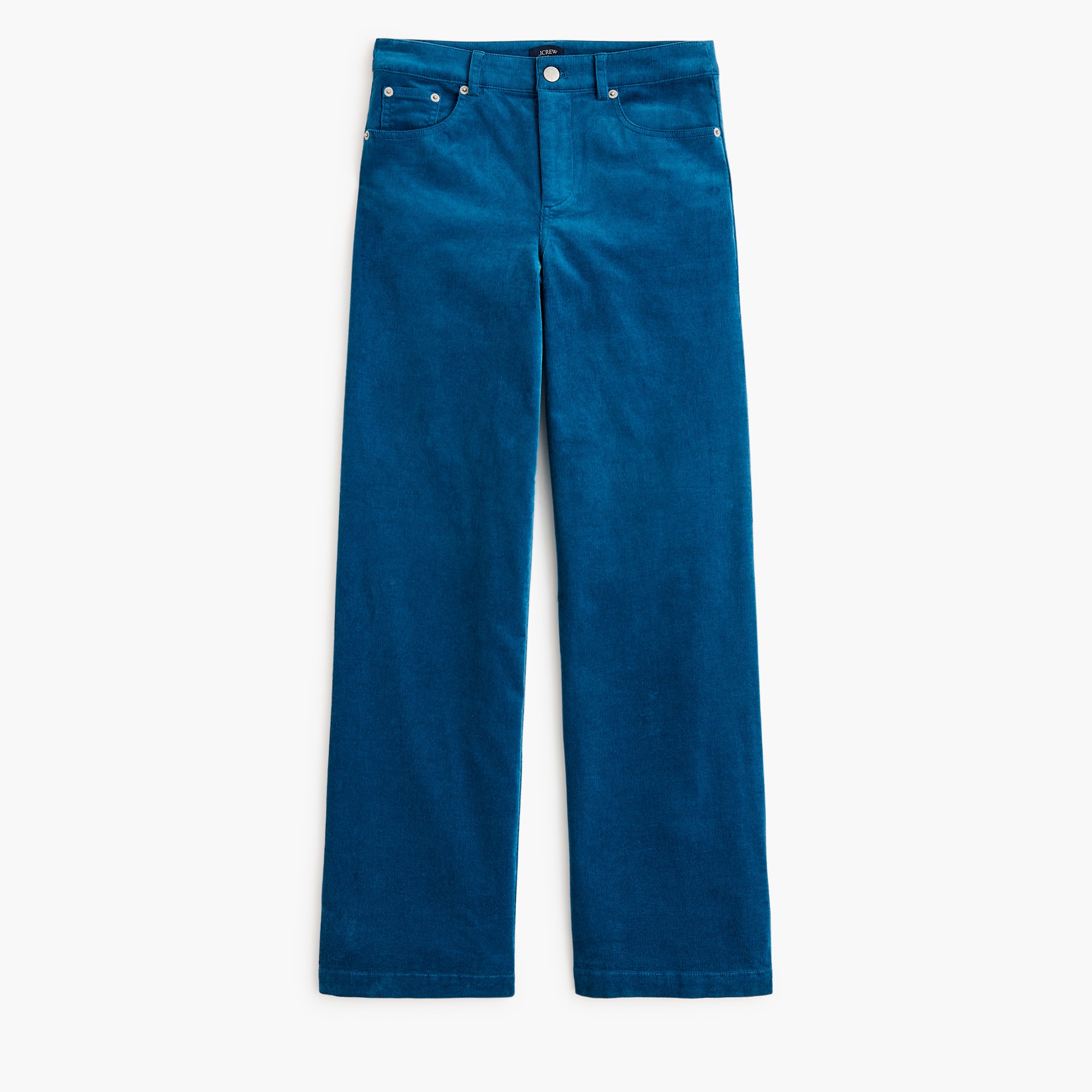 Corduroy high-rise wide-leg cropped pant