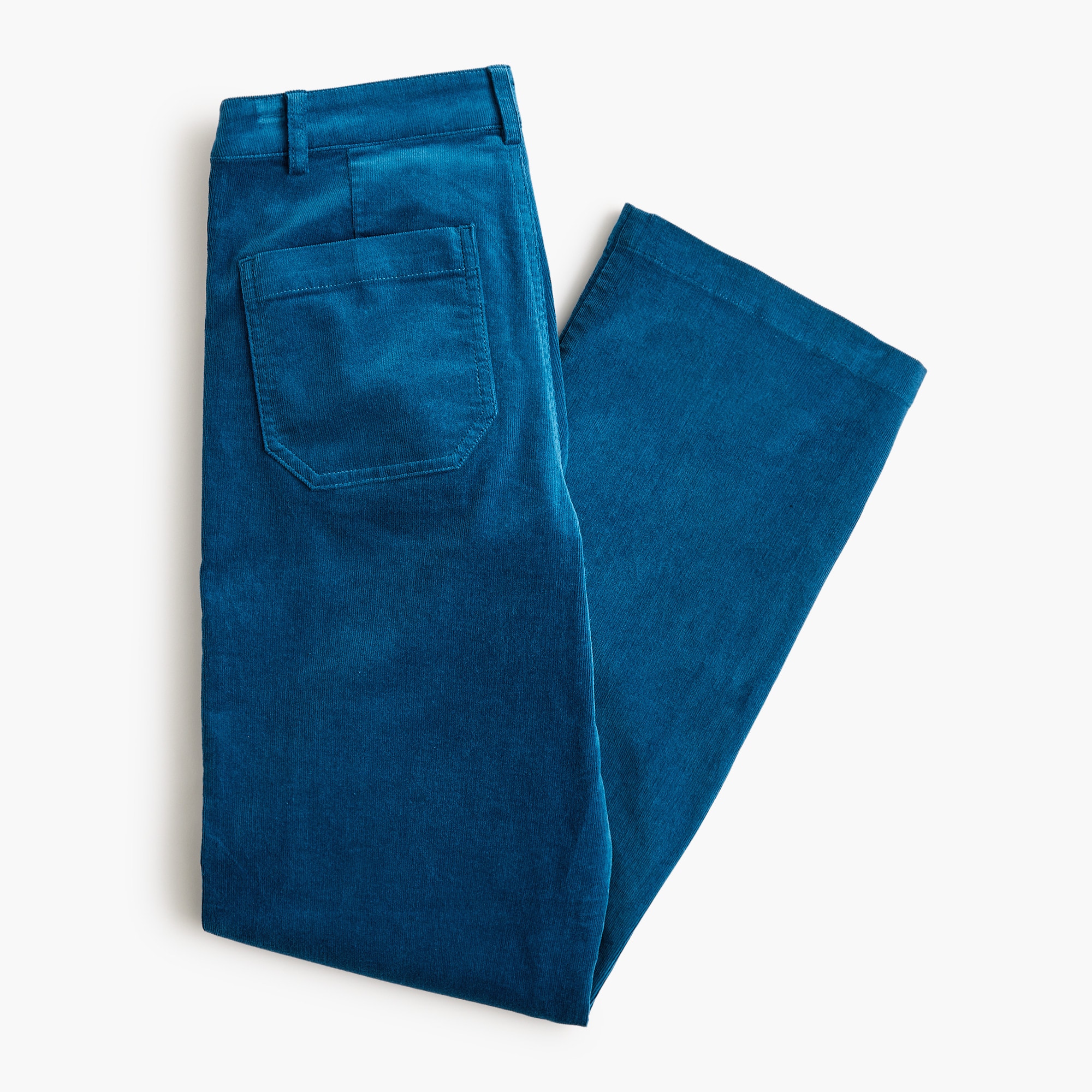 Corduroy high-rise wide-leg cropped pant