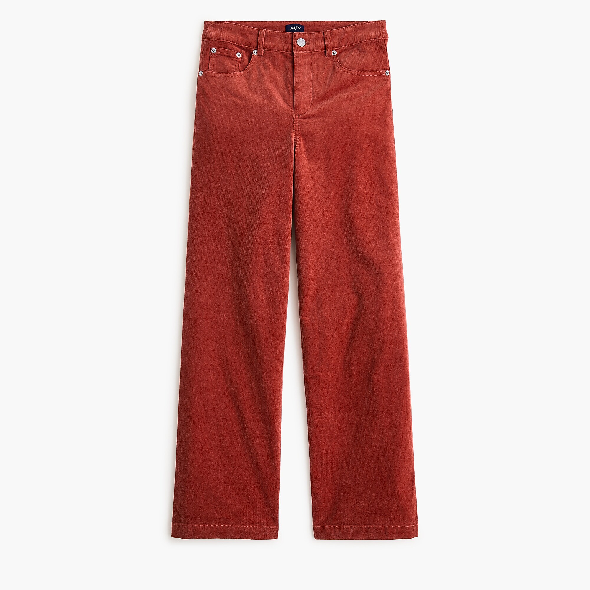 Corduroy high-rise wide-leg cropped pant