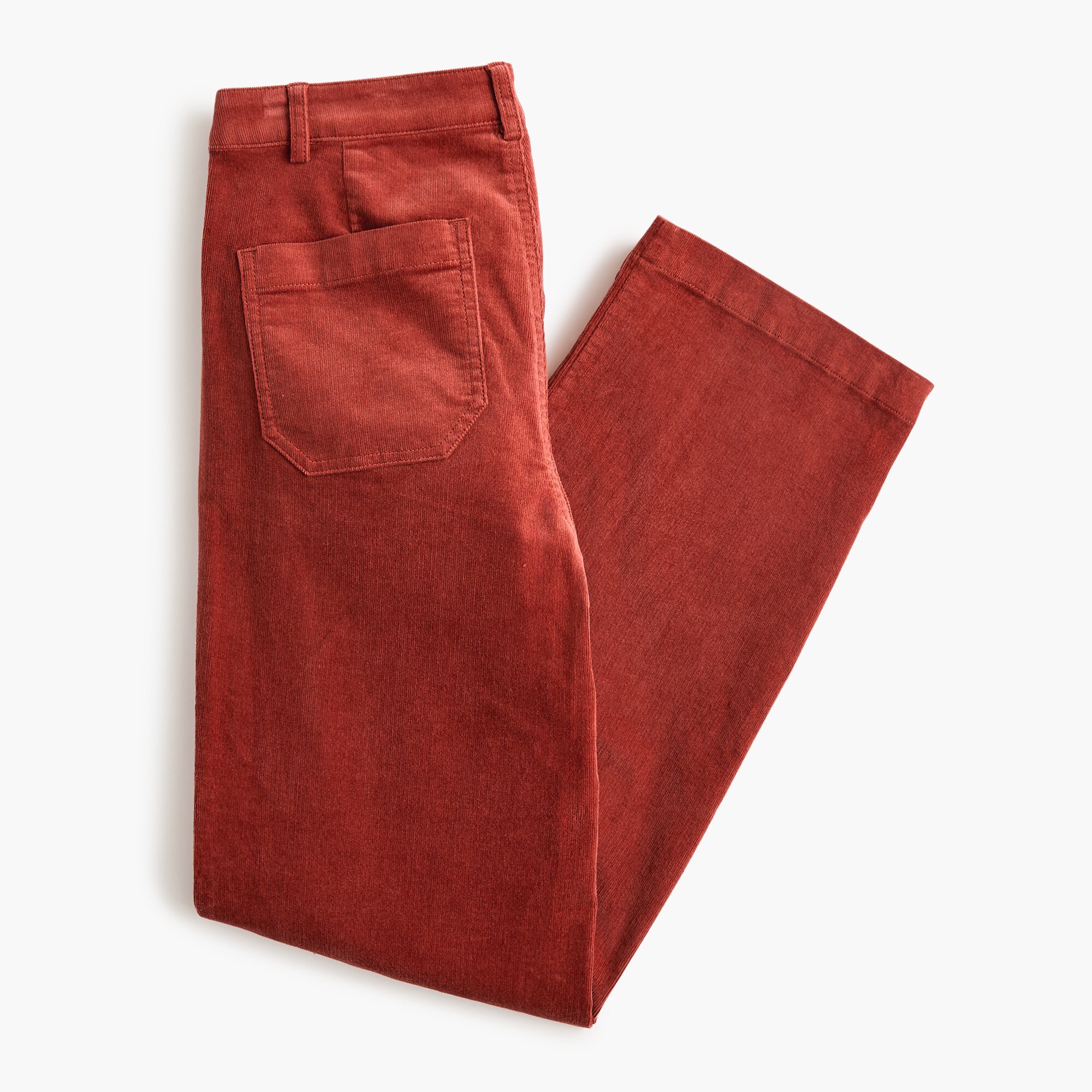 Corduroy high-rise wide-leg cropped pant