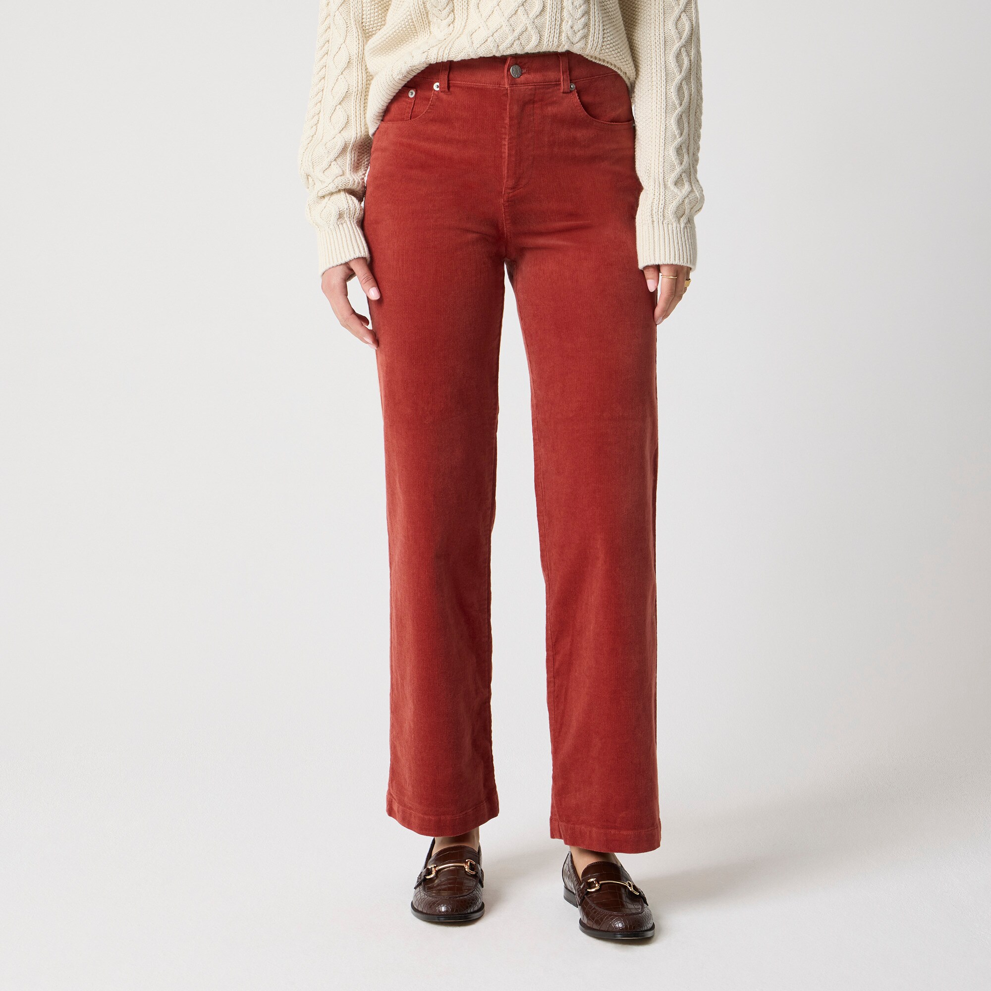 Tall corduroy high-rise wide-leg cropped pant