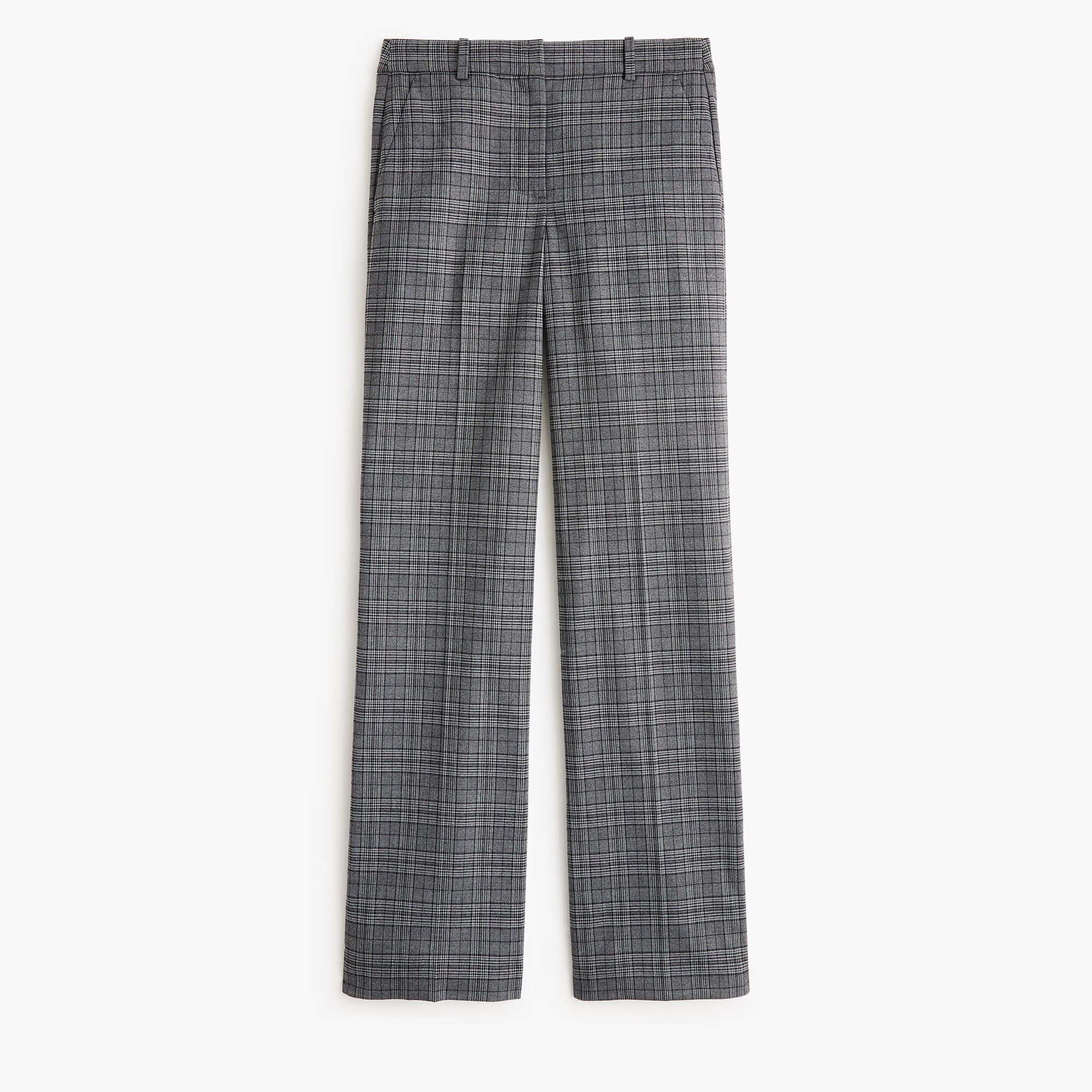 Tall Remy plaid full-length high-rise wide-leg pant