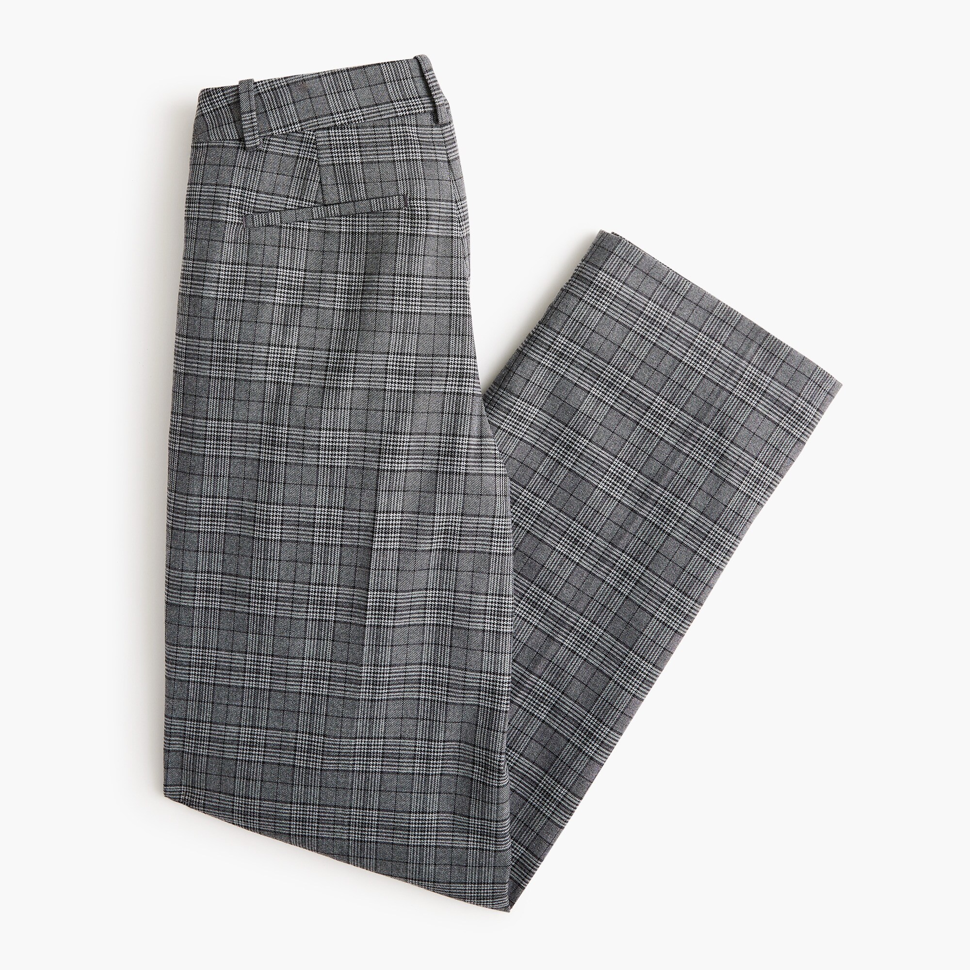 Tall Remy plaid full-length high-rise wide-leg pant