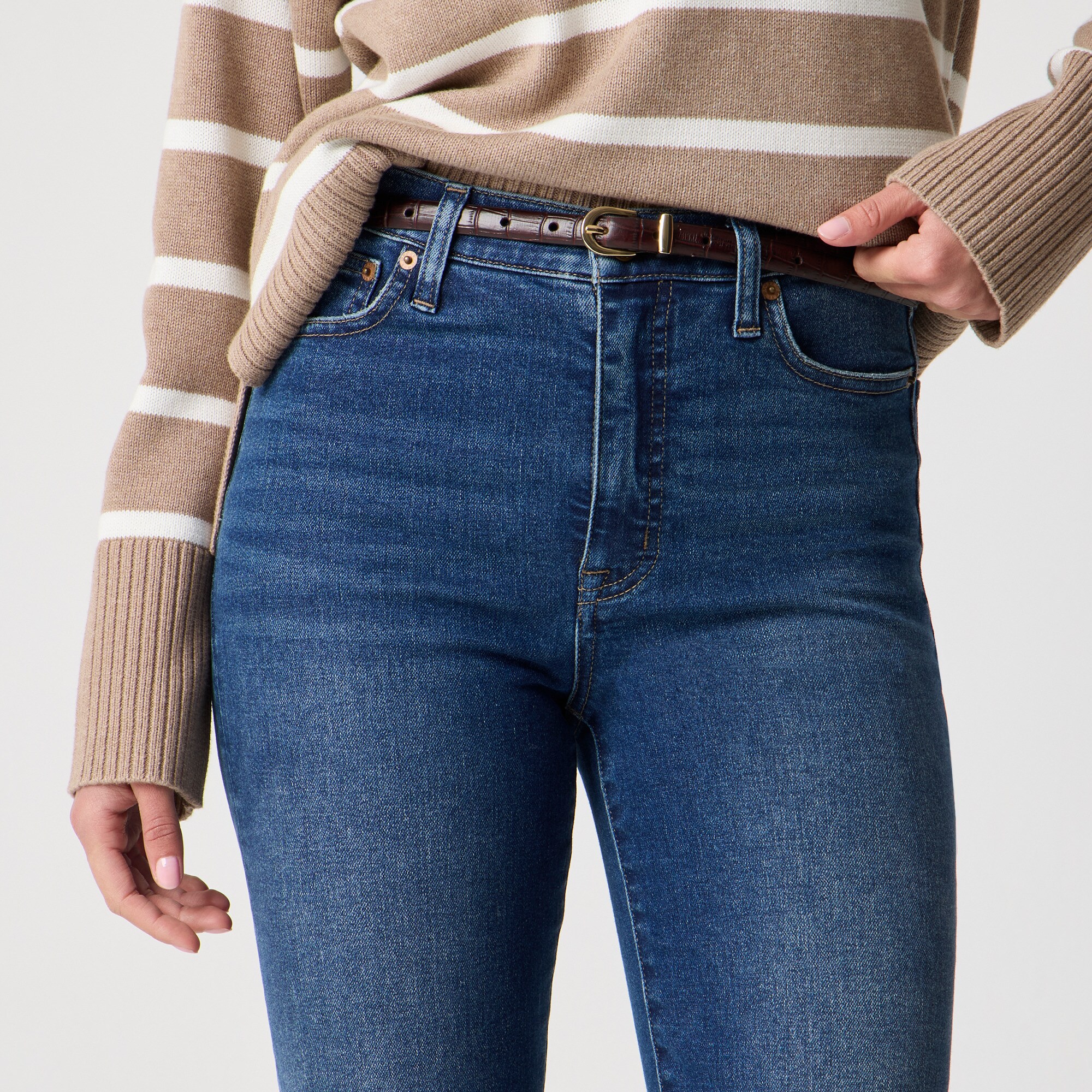 High-rise stovepipe jean in signature stretch+