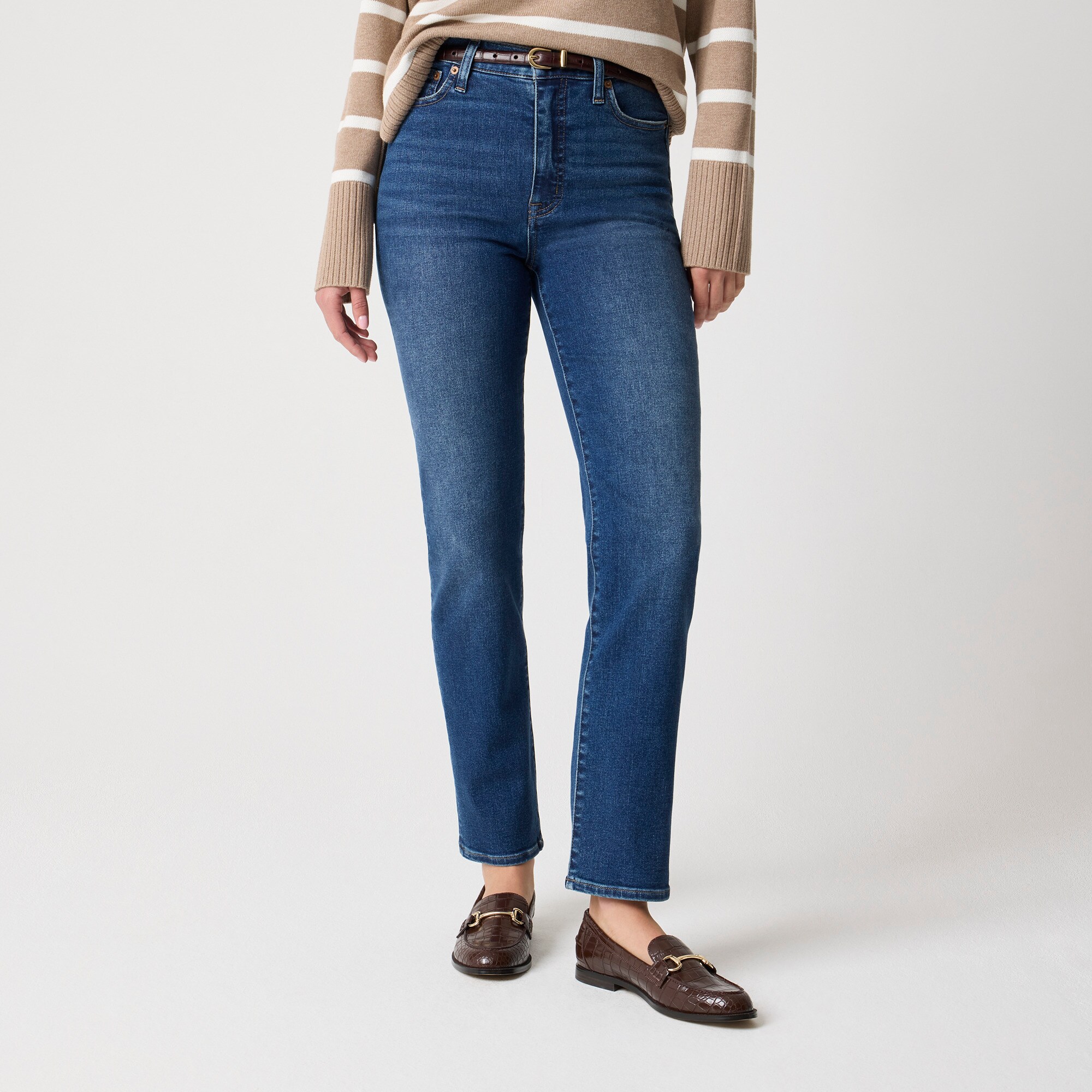 High-rise stovepipe jean in signature stretch+