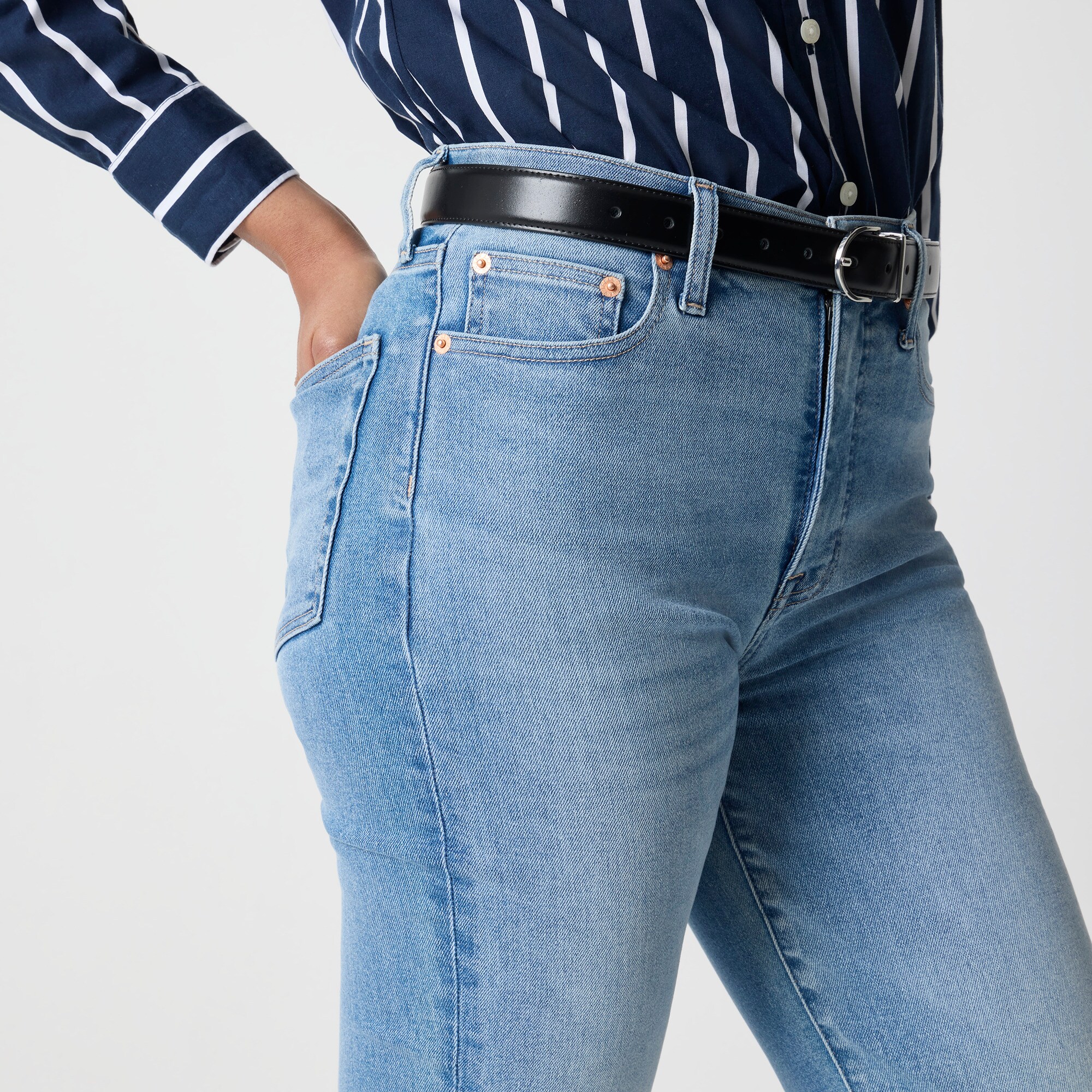 High-rise stovepipe jean in signature stretch+