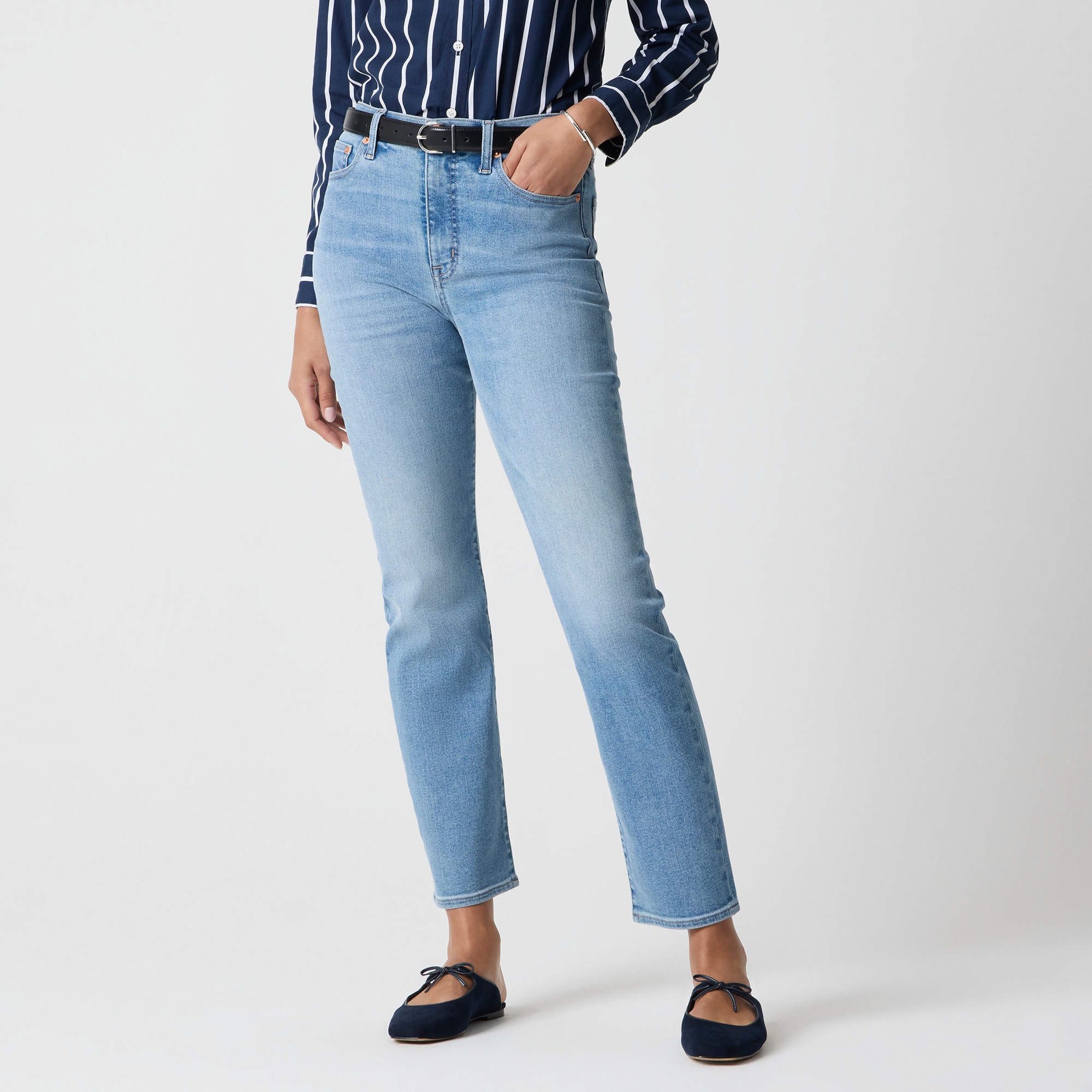 Petite high-rise stovepipe jean in signature stretch+