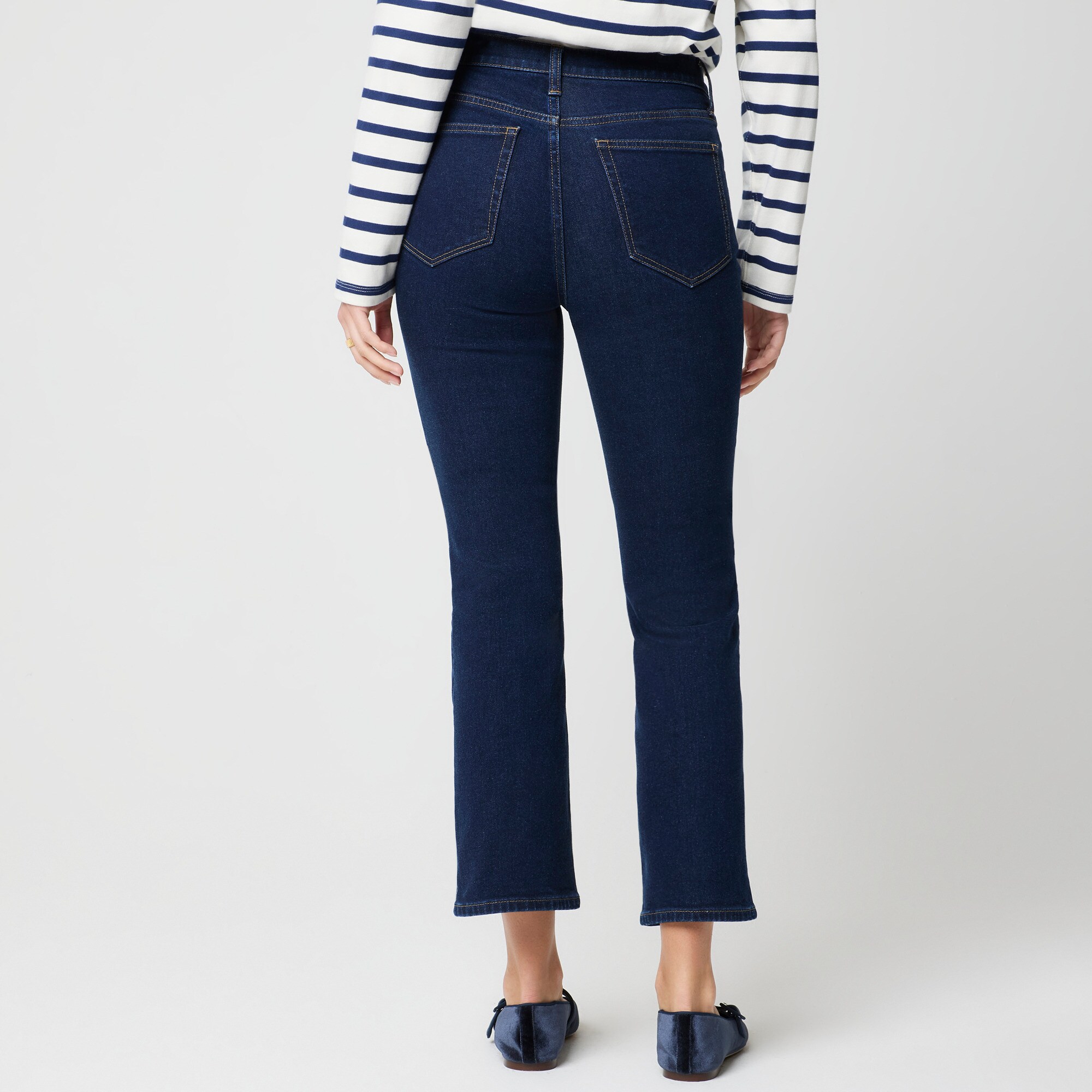 Mid-rise flare crop jean in all-day stretch