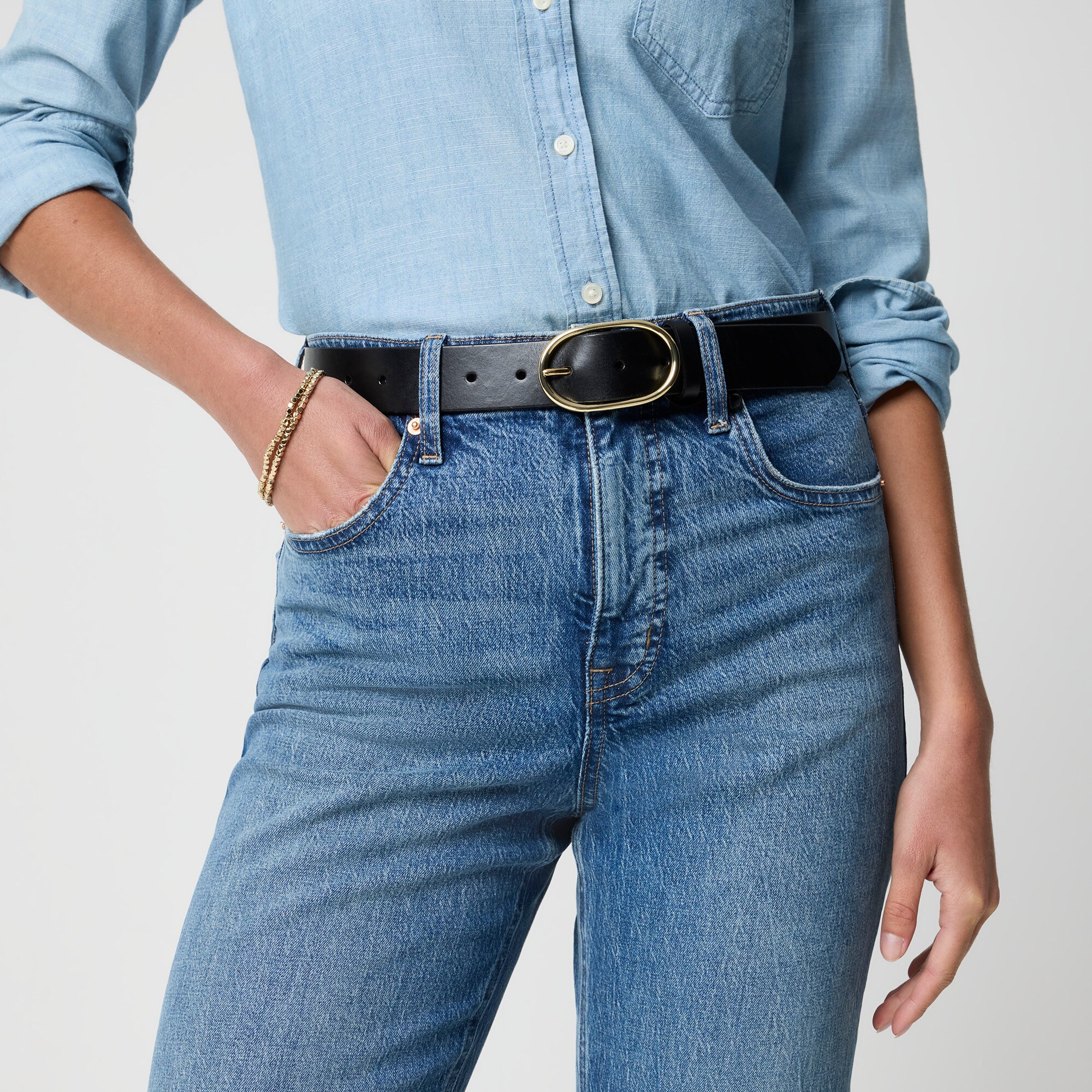 Petite barrel-leg jean in all-day stretch